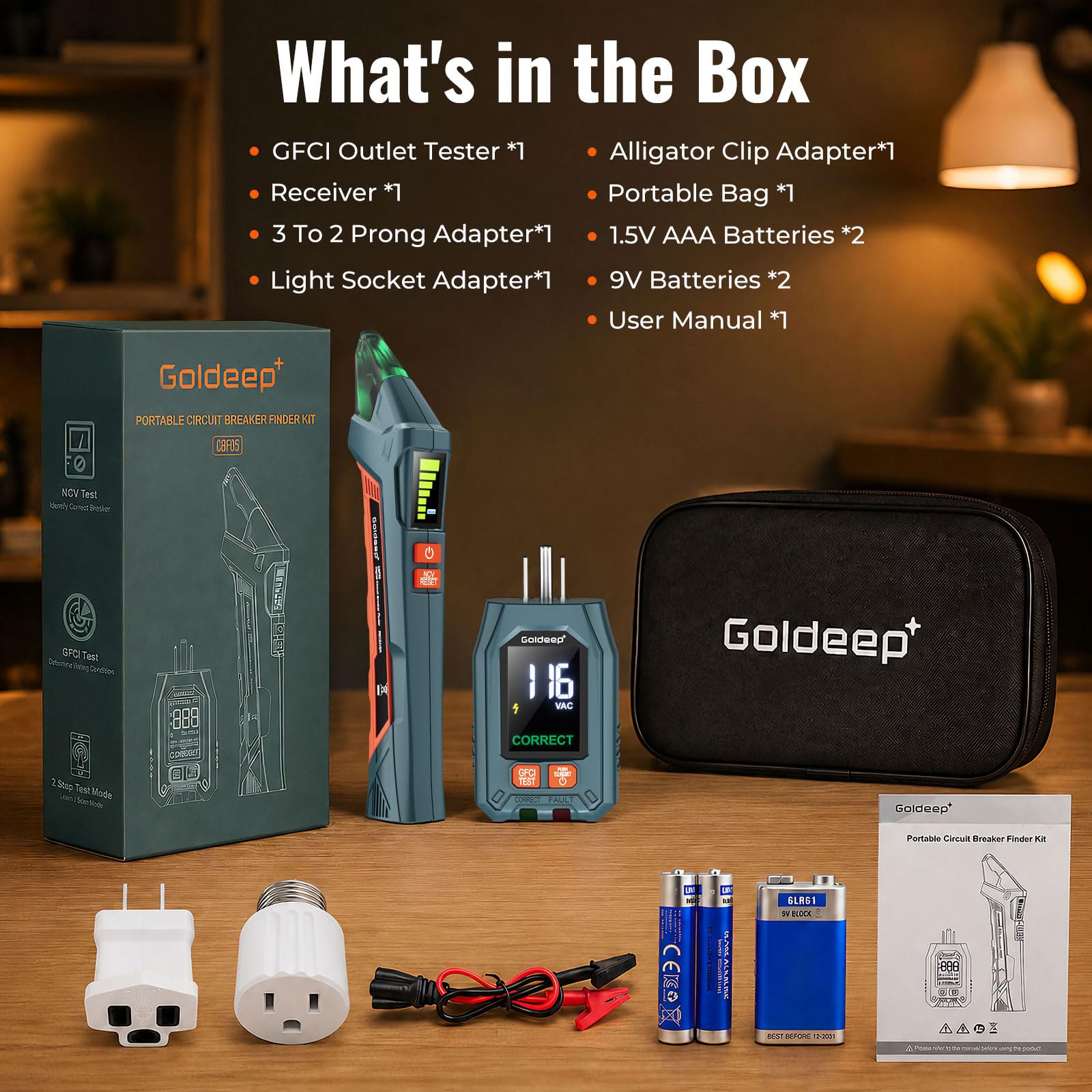 Goldeep Circuit Breaker Finder - GFCI Tester -9