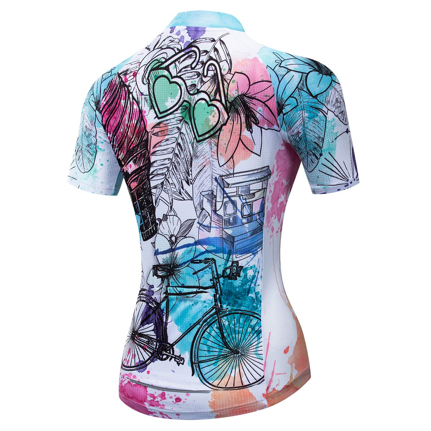 weimostar Camiseta de ciclismo de manga corta para mujer, transpirable, reflectante, para bicicleta