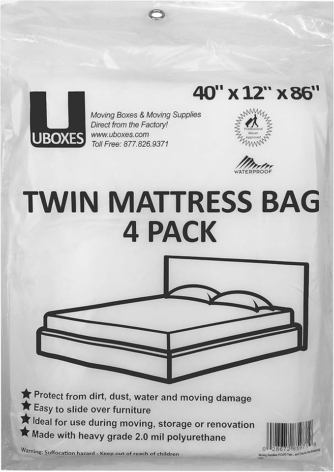 UBoxes Twin Mattress Moving Covers, 4 Pack Home & Kitchen