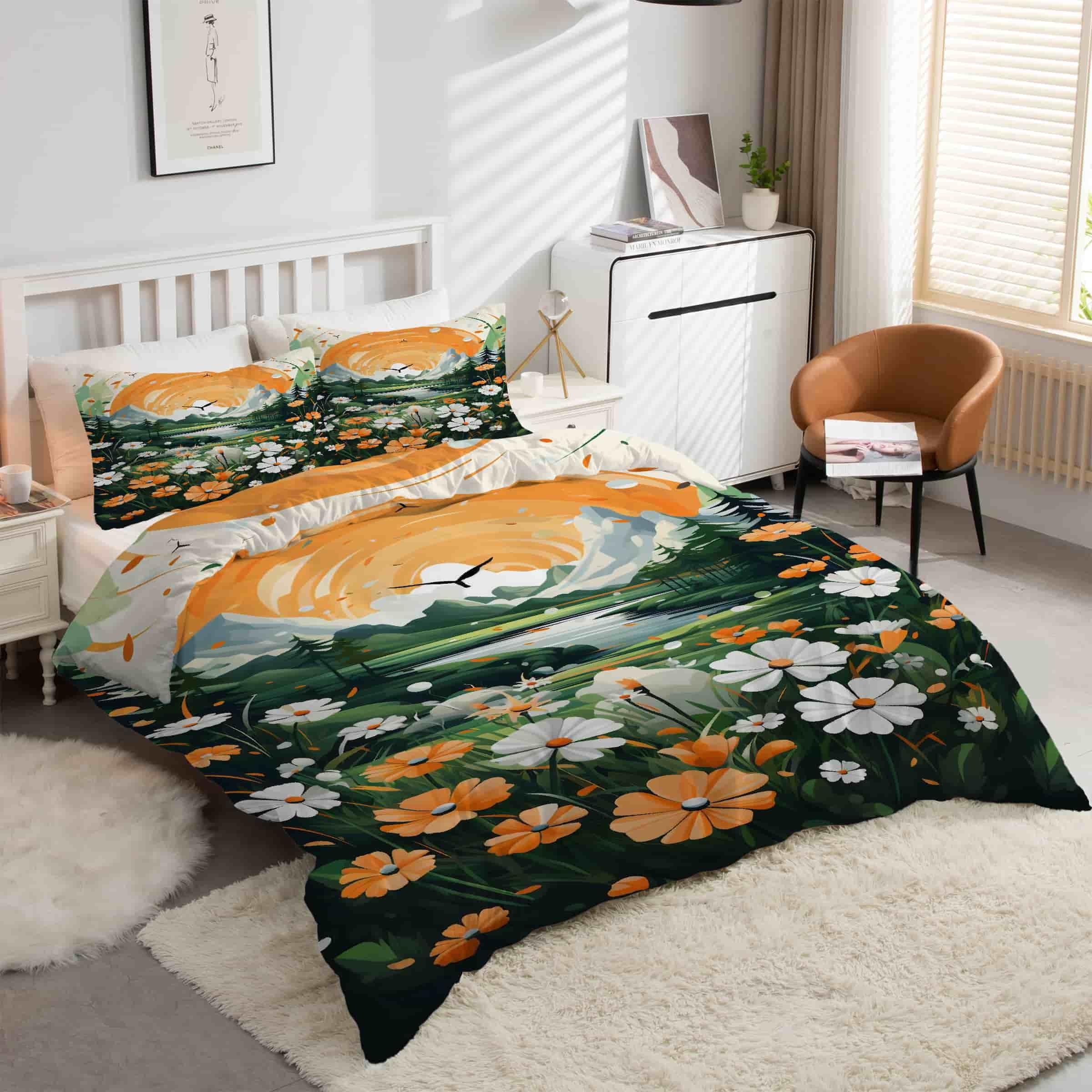 Housse de couette 220x240 anti-plis en microfibre douce avec fermeture éclair pratique