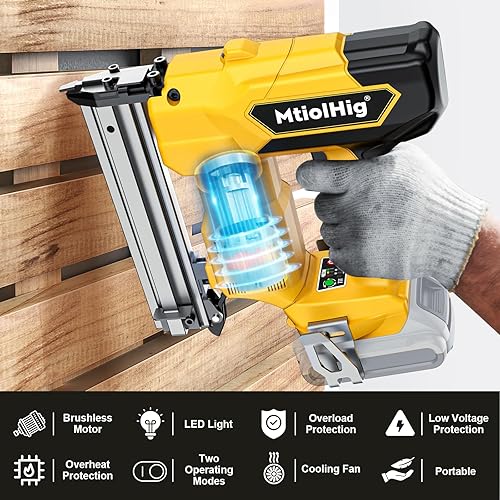Miniatura 2 de Clavadora inalámbrica de 18 GA para Dewalt 20V Max, pistola de uñas de calibre 18 con 1000 nials para carpintería de madera, sin escobillas, 2