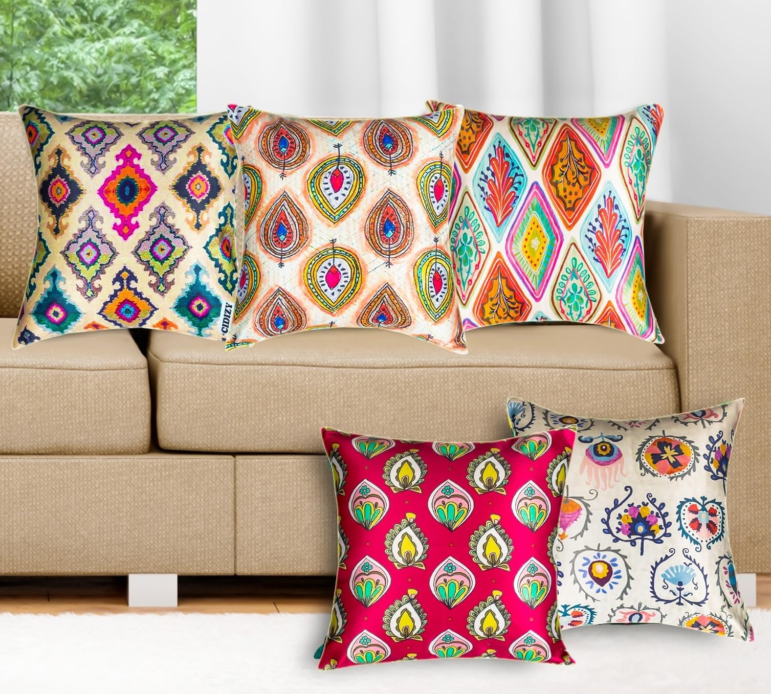 See full amazon price history chart for CIDIZY Ikat Motif Velvet Cushion Covers, 16 x 16 Inch, Multicolour, Set of 5 CIDIZY Ikat Motif Velvet Cushion Covers, 16 x 16 Inch, Multicolour, Set of 5 (B09QMNTW81) Amazon Price History, Amazon Price Tracker