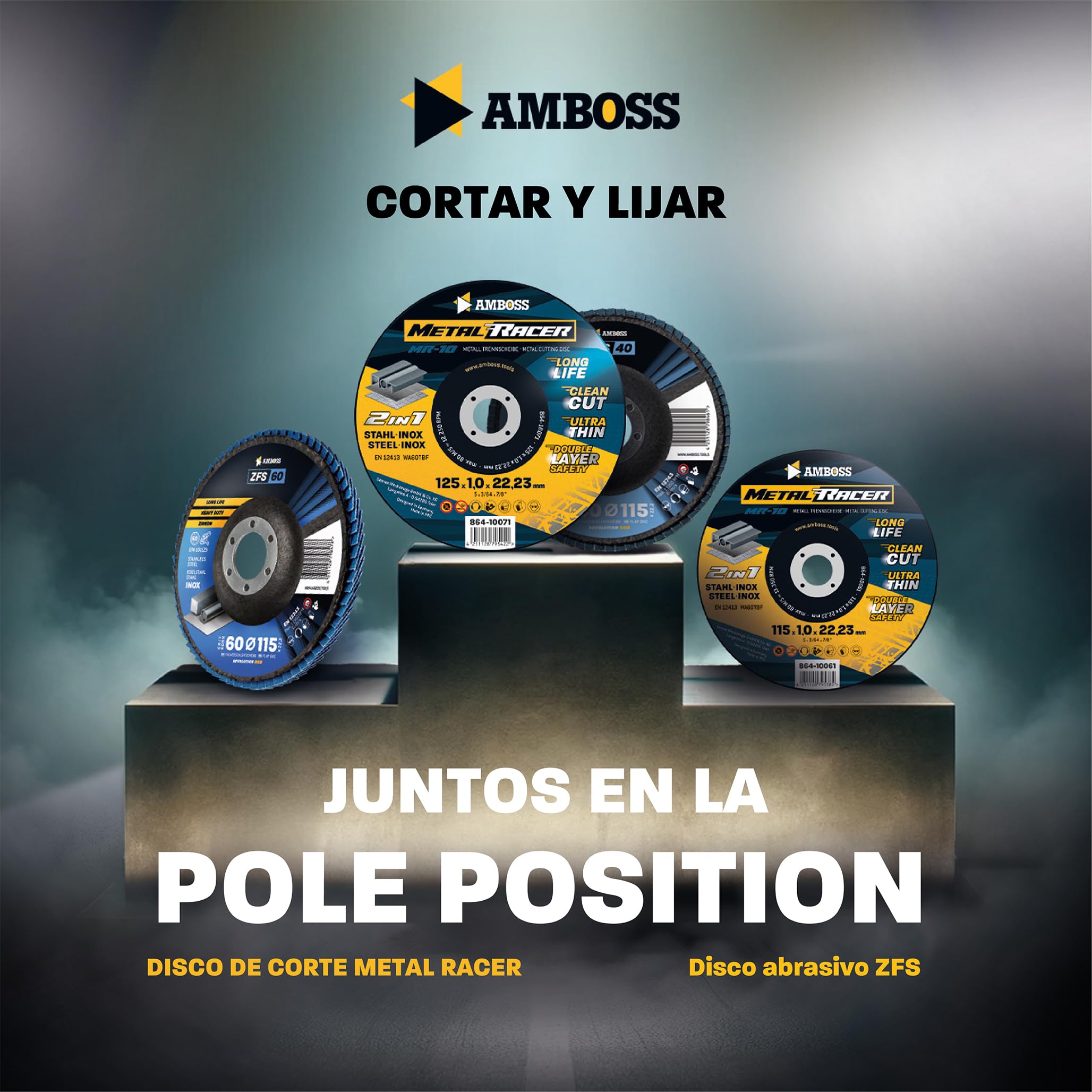 50 discos de corte de metal de 125 x 1 x 22,23 mm – El disco de corte de Metal Racer by AMBOSS WERKZEUGE es adecuado para acero y acero inoxidable