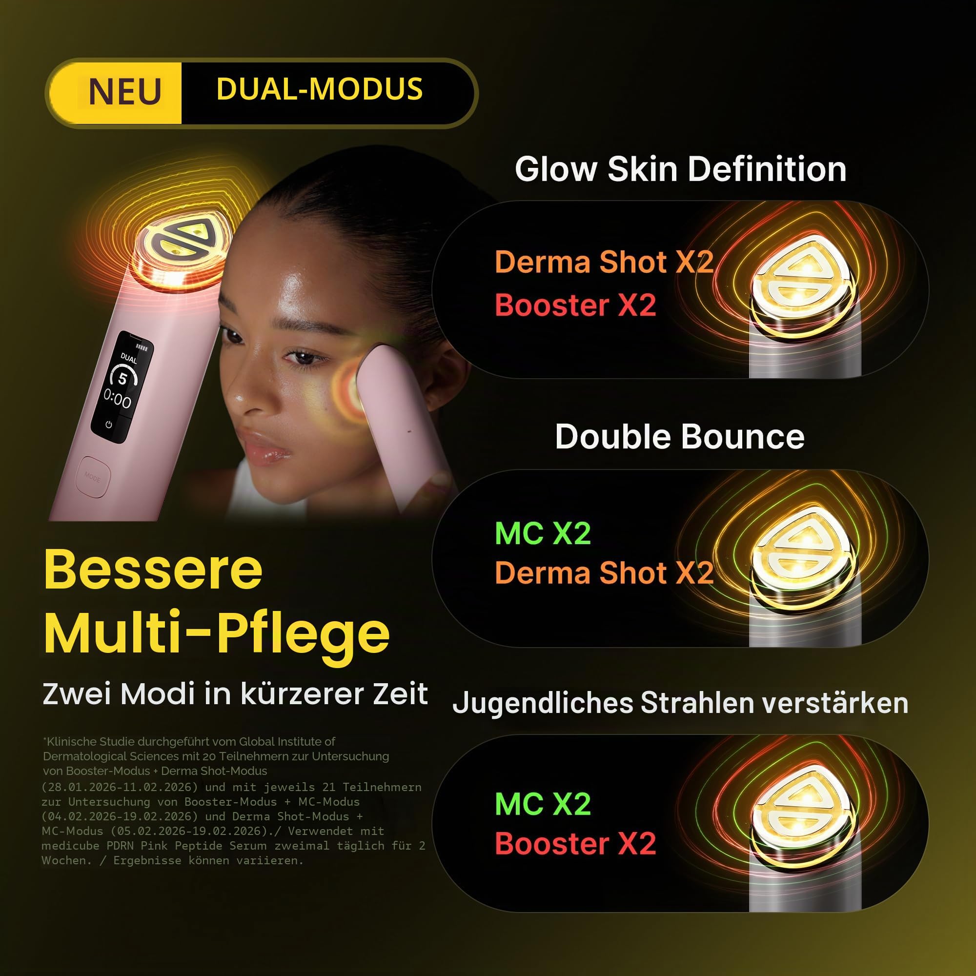 medicube Booster Pro X2™ | 7-in-1 Glow Beauty Device | 2X Care for Glow, Pores, Skin Definition & Radiance | Customized Dual & Sheet Mask Boost Modes | Korean Skincare Device | White