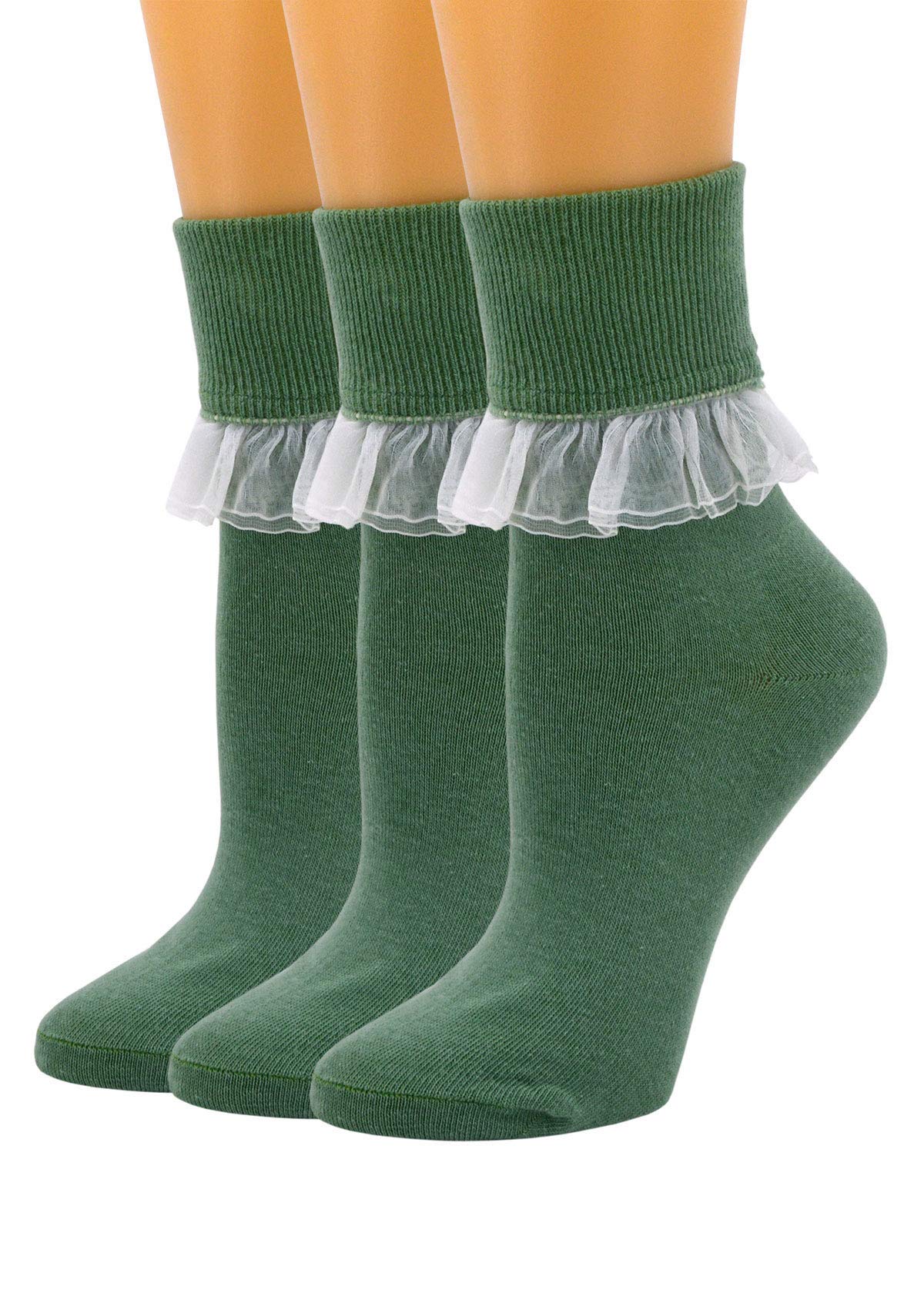 SEMOHOLLISEMOHOLLI Women Ankle Socks, Women Lace Ruffle Frilly Ankle Socks Fashion Ladies Girl Princess