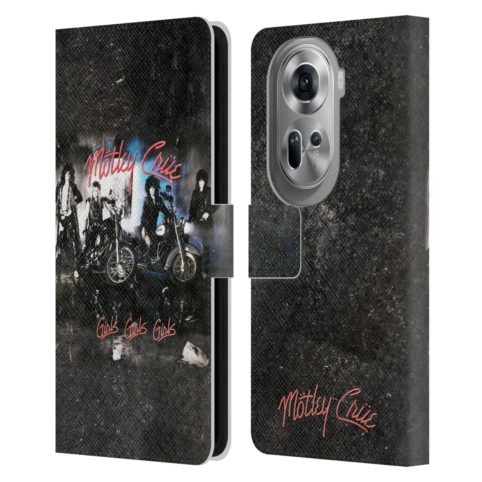 Head Case Designs Officially Licensed Motley Crue Girls Girls Girls Albums Leather Book Wallet Case Cover Compatible with Oppo Reno11 Pro