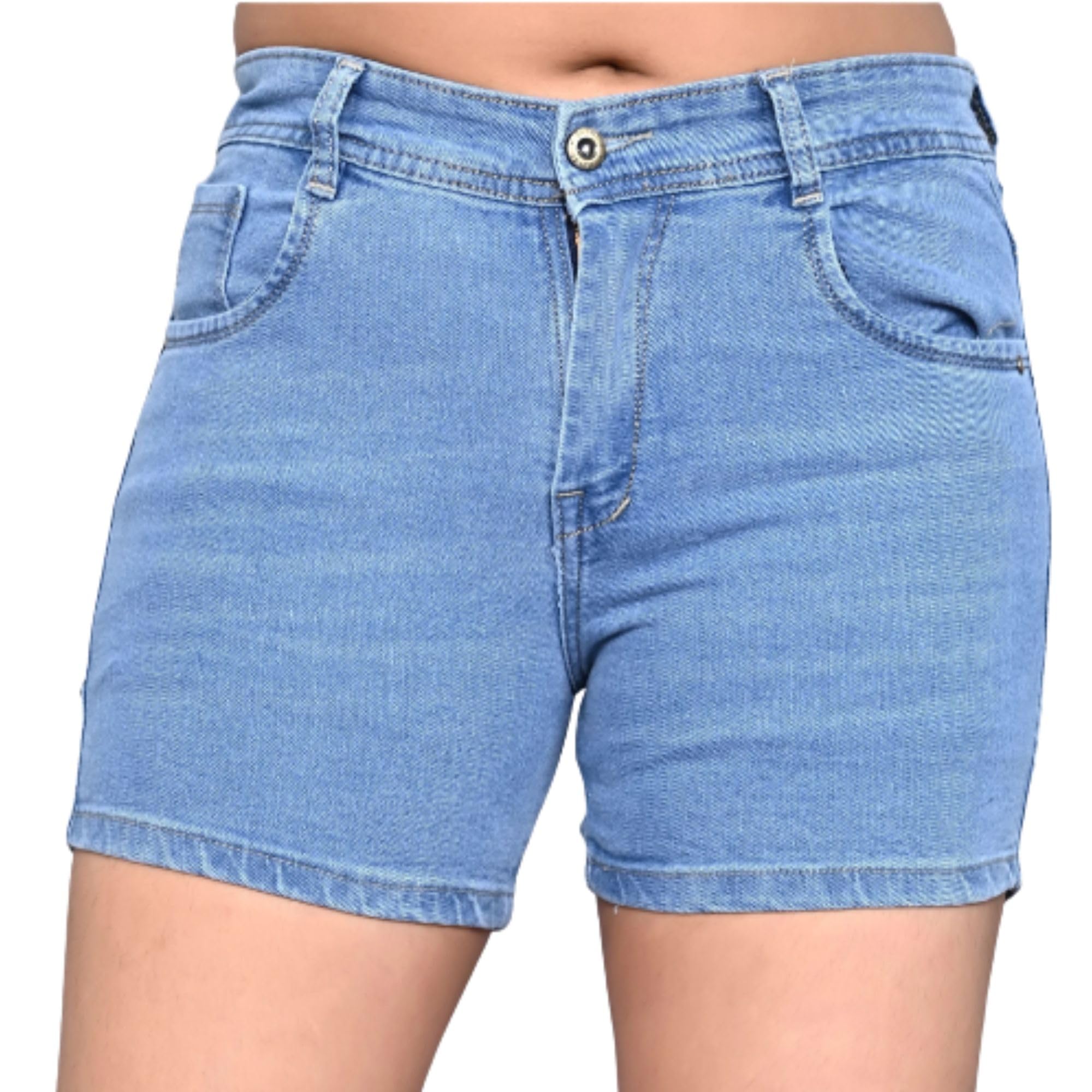 Women's Mid Rise Denim Shorts Casual Stretch Jean Shorts with Pocket Detail Comfortable Summer Bottom Wear for Everyday Use-image-30