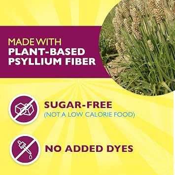 Metamucil 4in1 Lemonade Flavored Fiber Supplement Powder, Fiber Powder for Promote Digestive Health and Regularity*, Sugar-Free, Naturally Sourced Psyllium Fiber, 180 teaspoons