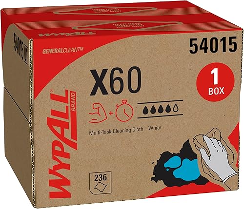 WypAll General Clean X60 - Paños de limpieza multitarea 54015 caja de brag blanco 1 caja con 252 hojas WypAll General Clean X60 - Paños de limpieza multitarea 54015 caja de brag blanco 1 caja con 252 hojas