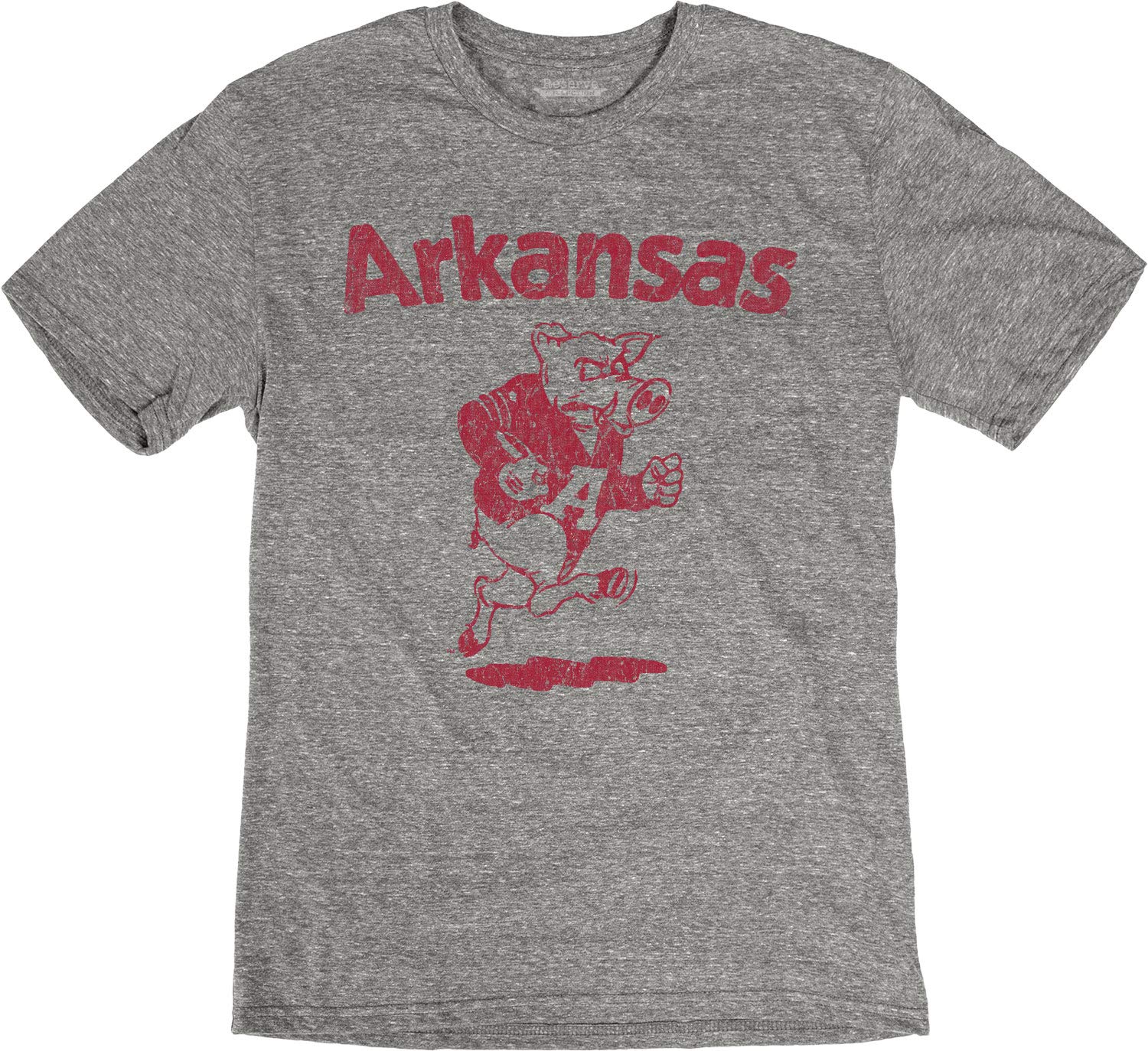 Reserve Collection by Blue 84 NCAA Arkansas Razorbacks Men's Vintage Tri-Blend Vault T Shirt, Arkansas Razorbacks Heather, Large