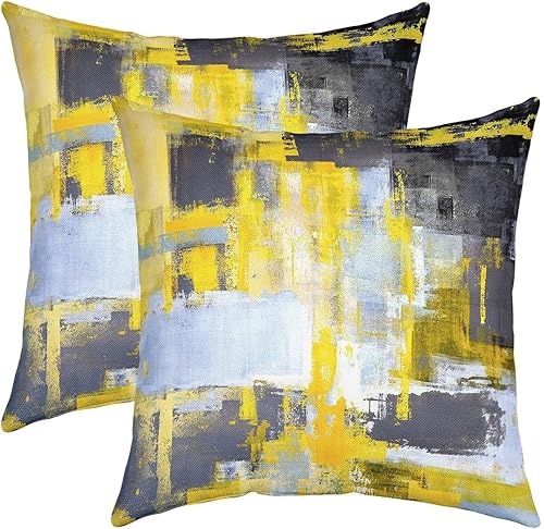 Miniatura 10 de Juego de 2 fundas de almohada degradadas para hombres y mujeres, juego de 2 fundas de almohada de pintura al óleo de 24 x 24 pulgadas, fundas de