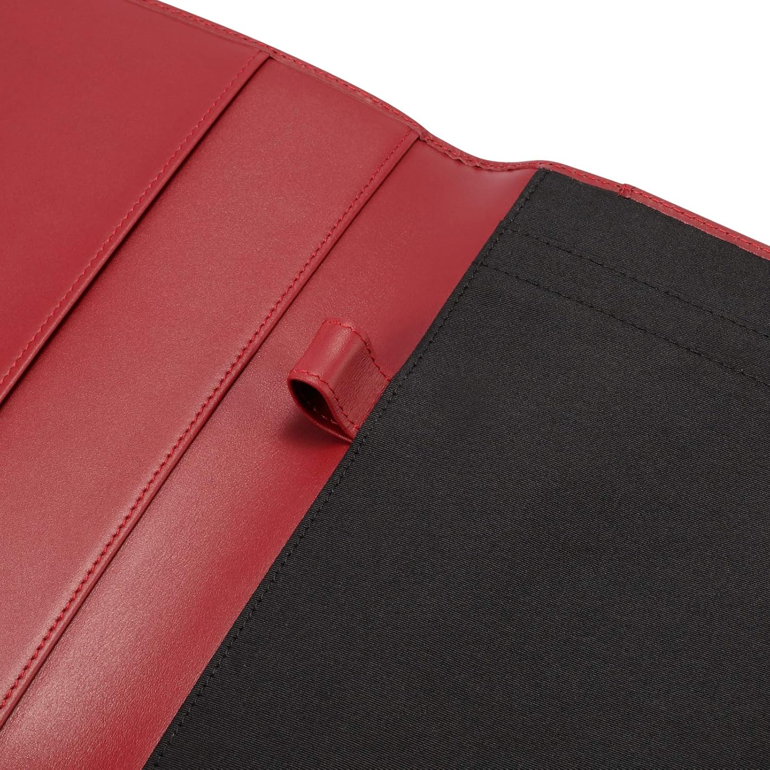 Leather Junior Padfolio for Men & Women with Pen Loop, Italian Calfskin, Business Portfolio Notebook Folder (Bordeaux)