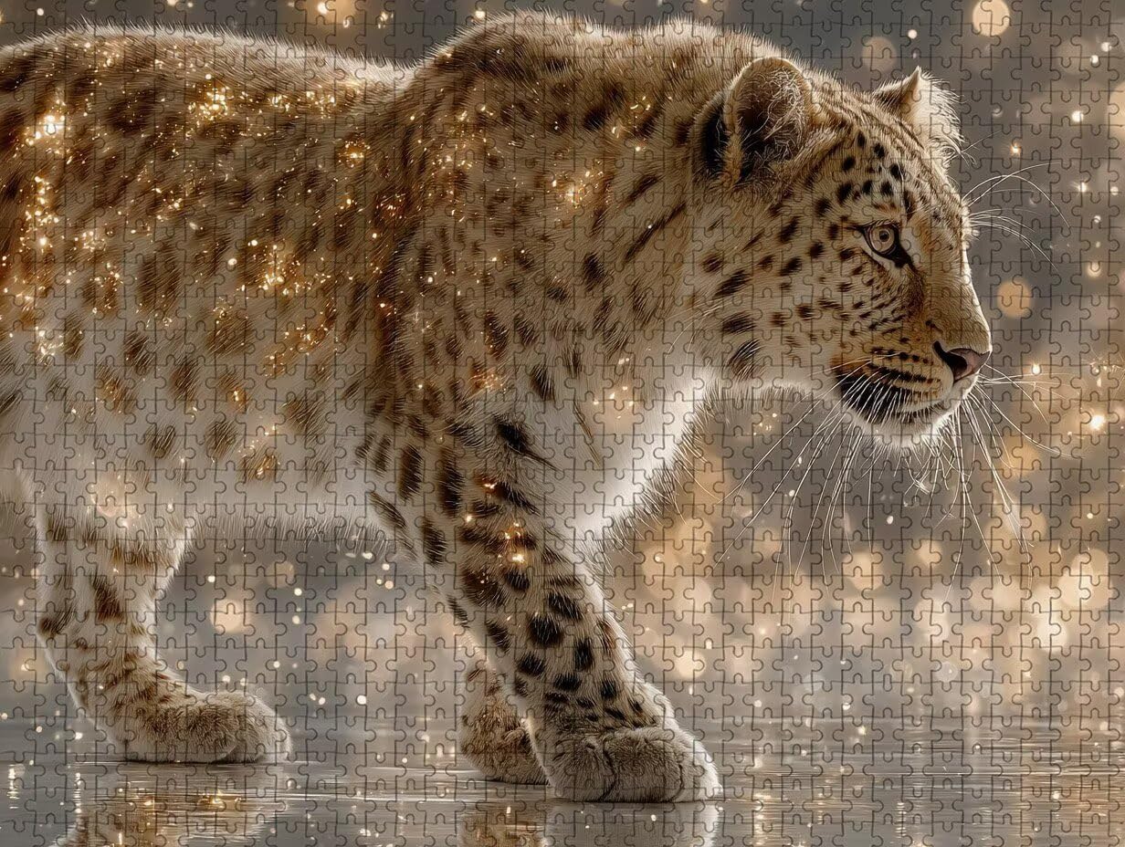 LéOpard Puzzle 2000 elementów dla dorosłych, drewniane puzzle 99 x 70 cm, gra edukacyjna dla dorosłych z wykwintnym pudełkiem do pakowania, kolekcja relaksująca gra, letnia dekoracja pokoju, (kotek) 7