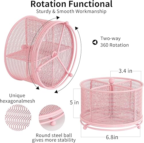 Miniatura 3 de Portalápices giratorio de 360 grados, organizadores de escritorio y accesorios de almacenamiento de suministros de arte, soporte para bolígrafos
