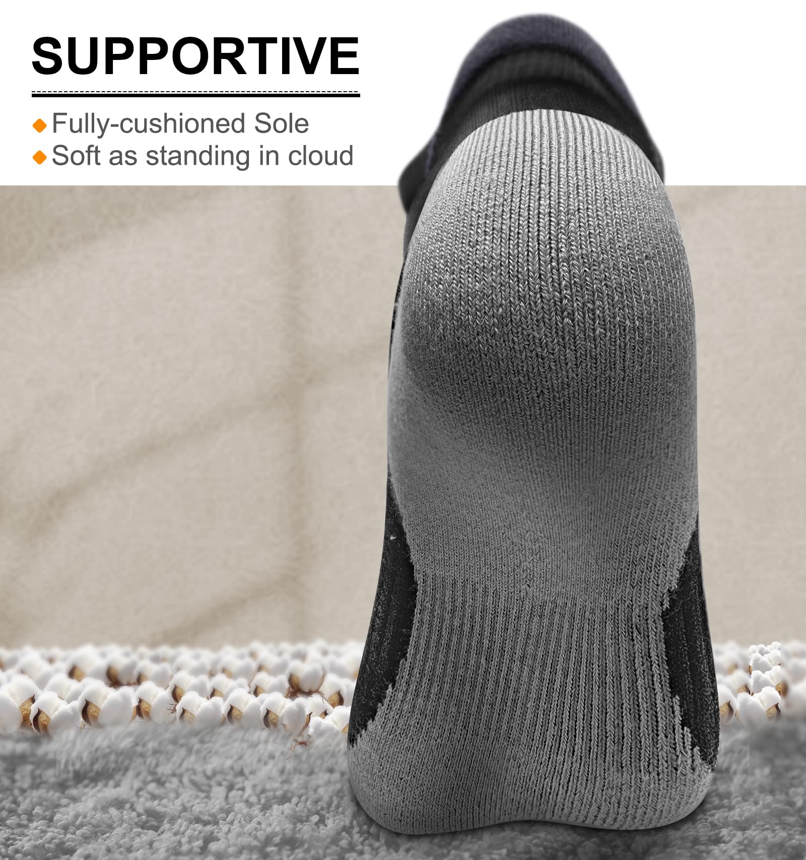 BULLIANT Calzini Uomo Corti 6 paia, Calze Uomo Corte Sportive Traspirante Calze Alla Caviglia,Assorbimento Dell'umidità