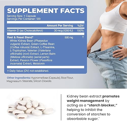 Miniatura 6 de Quemador de grasa nocturno  Tritura grasa mientras descansas  Supresor del hambre, bloqueador de carbohidratos y suplementos de apoyo para la