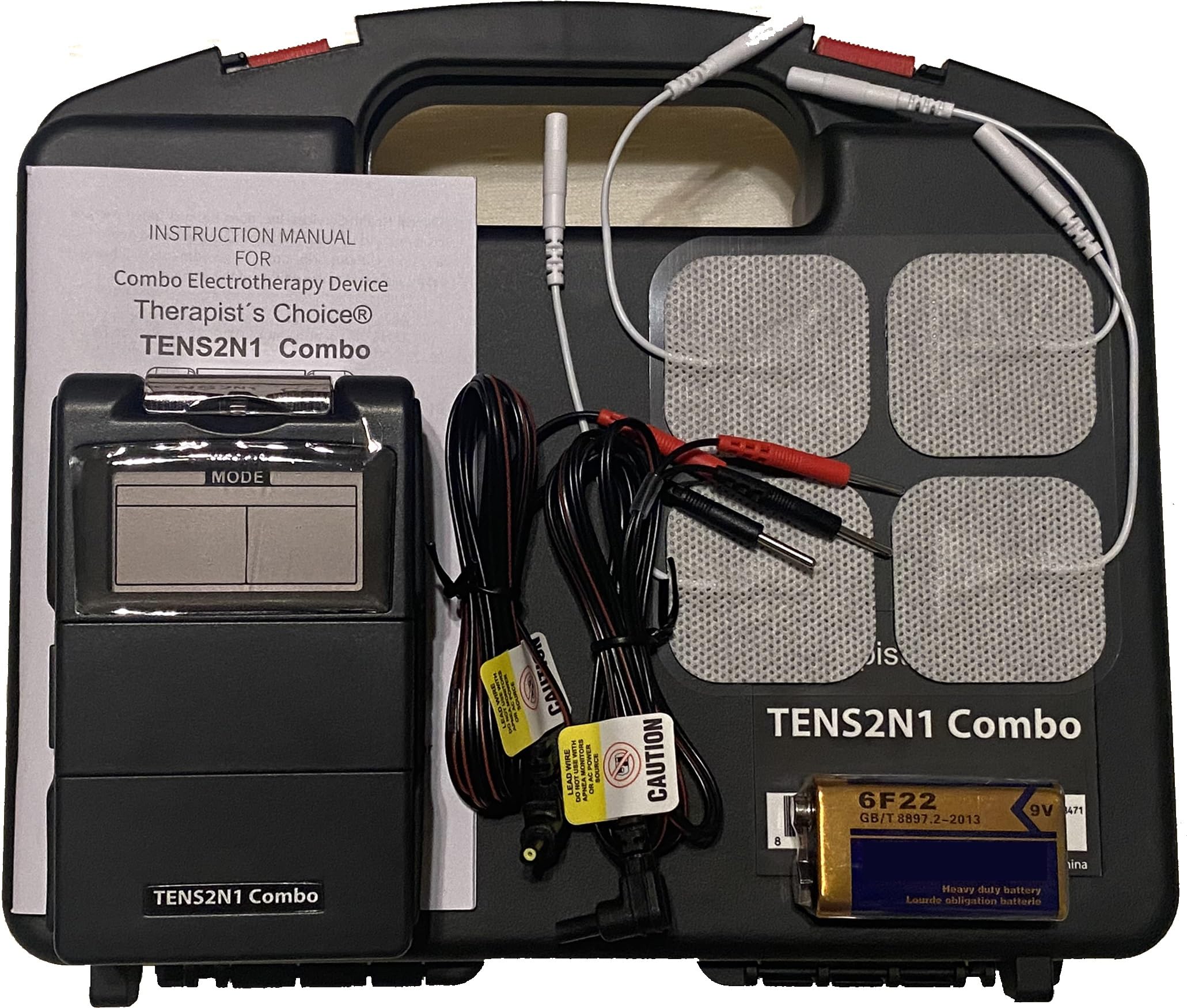 Therapist’s Choice TENS Unit and EMS Muscle Stimulator ComboOTC TENS Device with Accessories,Black