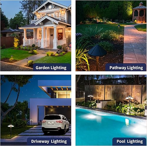 Miniatura 4 de Gardenreet Luces de camino de bajo voltaje de latón luces LED de camino de paisaje para exteriores de 12 V sombrero para pasarela entrada jardín