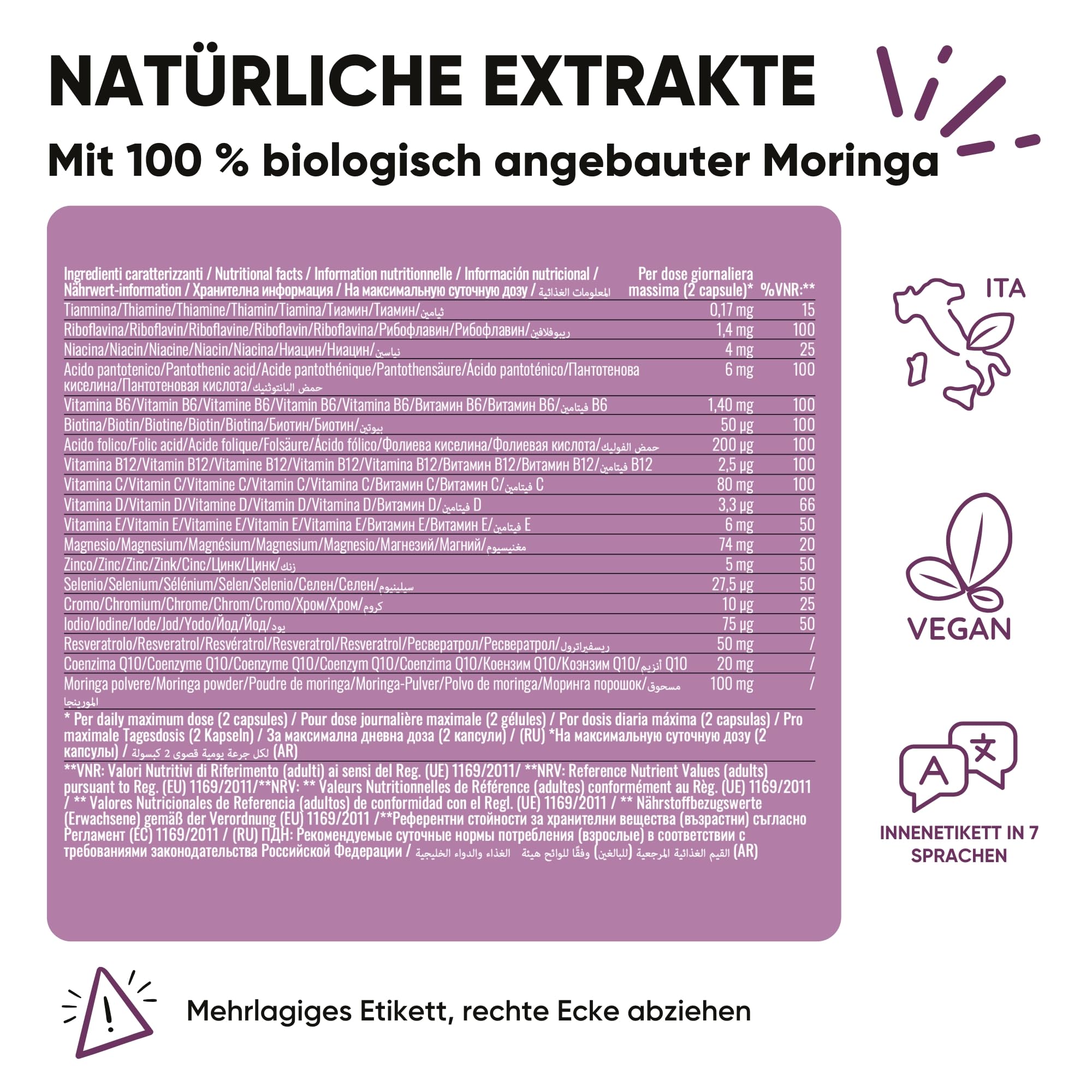 Red Moringa Kinderwunsch & Schwangerschaft Komplex - Moringa Kapseln mit Zink, Vitamin B12 & B6, Folsäure Kinderwunsch - Fördert weibliche Fruchtbarkeit, Hormonunterstützung & Zyklus - 180 Kapseln