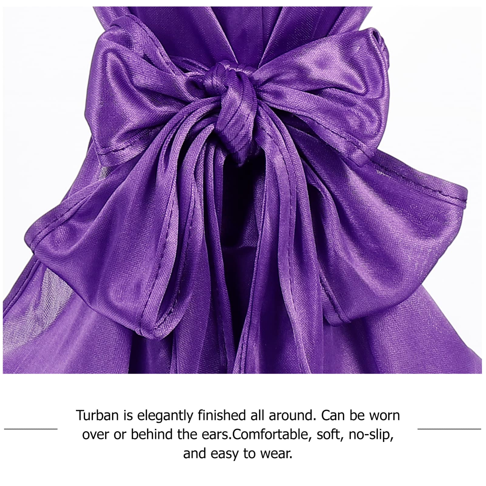 Ipetboom Chemo Hat for Women Silk Pirate Turban Long Tail Wrap Elastic Cap Fashion Wrap for