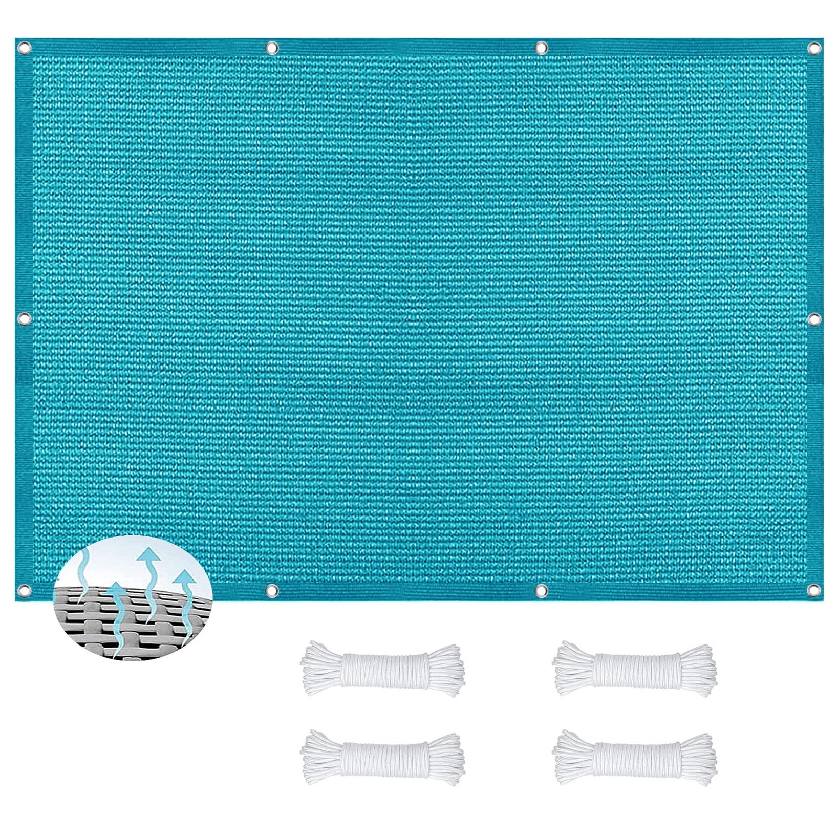 Sunsail voile d'ombrage extérieur avec oeillets cordon HDPE rectangulaire