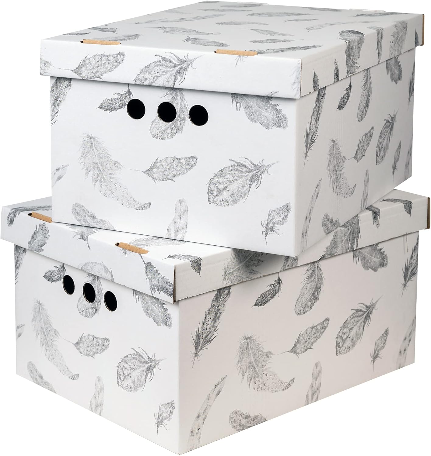 Cardboard Storage Boxes with Lid, Decorative Wardrobe, Closet, Home