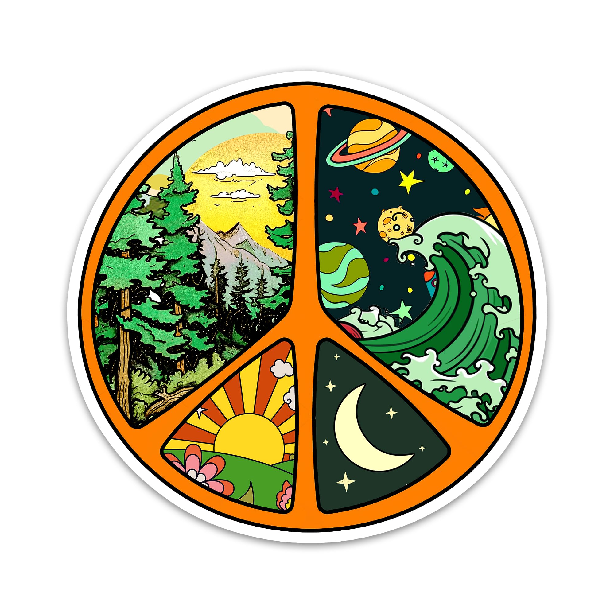 Cadeau pour amateur de hippie lot de 3 autocollants en vinyle pour bouteille d'eau et agenda