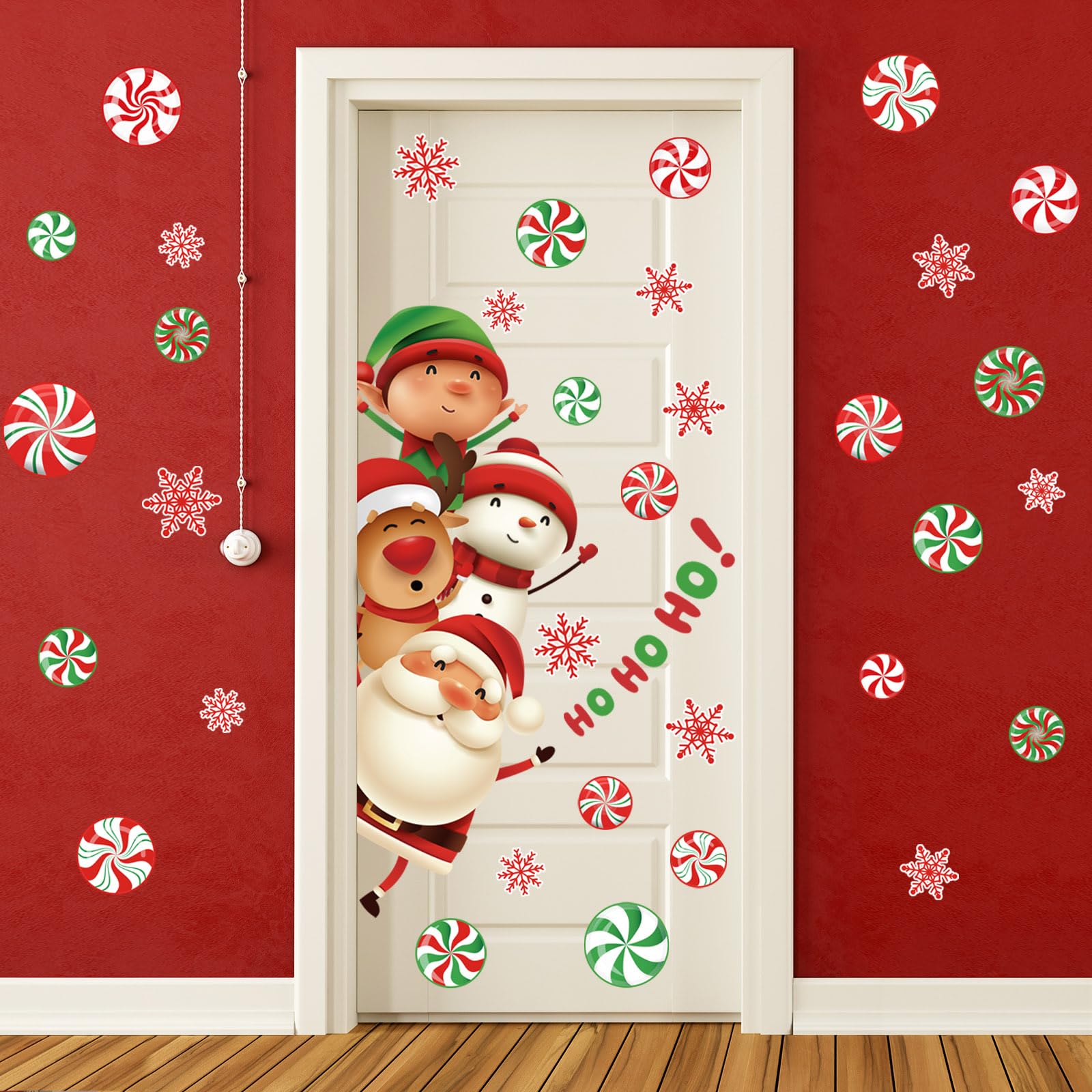 Autocollants de porte de Noël grands stickers de garage mur et fenêtre