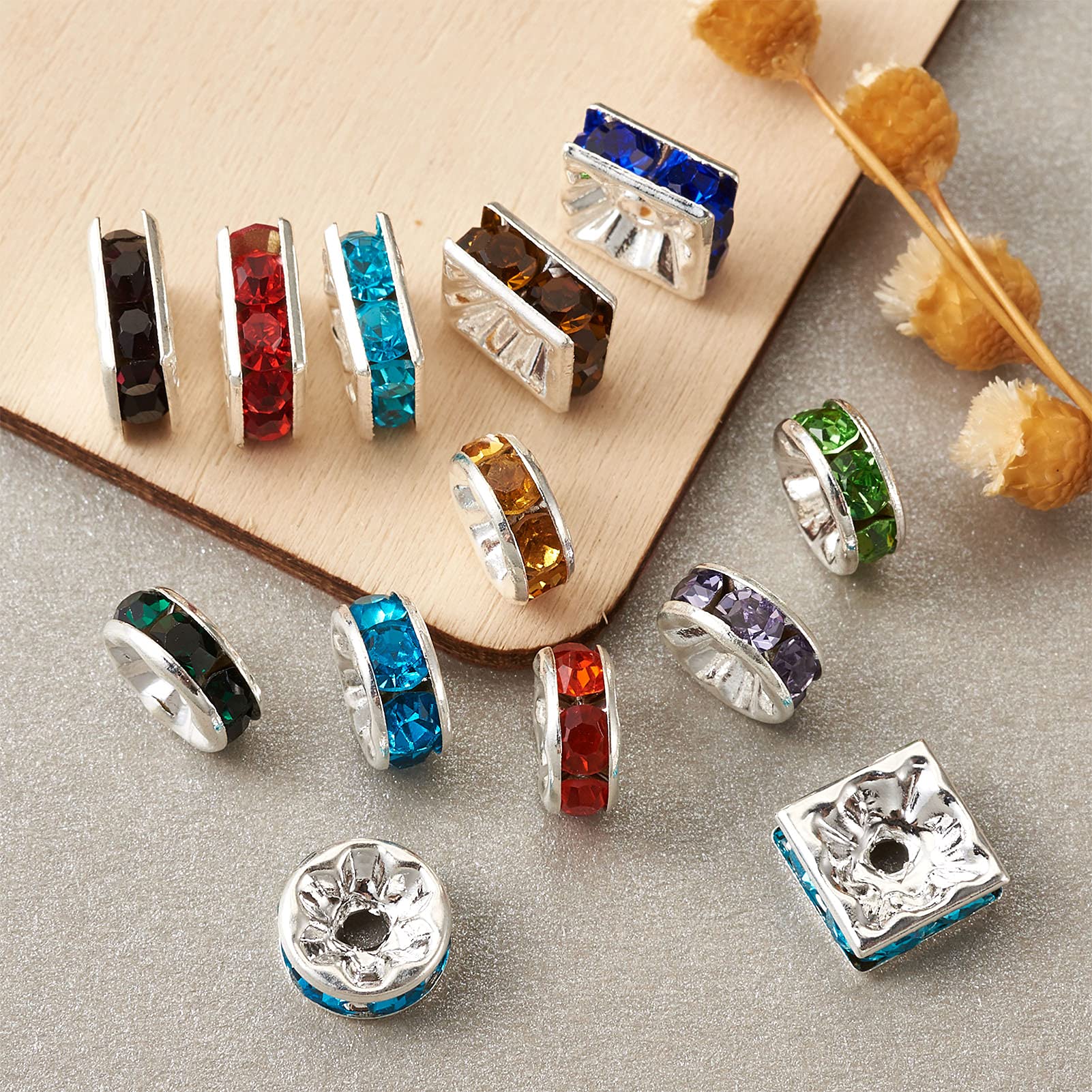 100 Perles D'espacement En Strass Pour Bijoux DIY - Tailles 4 à 10 Mm - Pour Bracelets, Colliers Et Déco