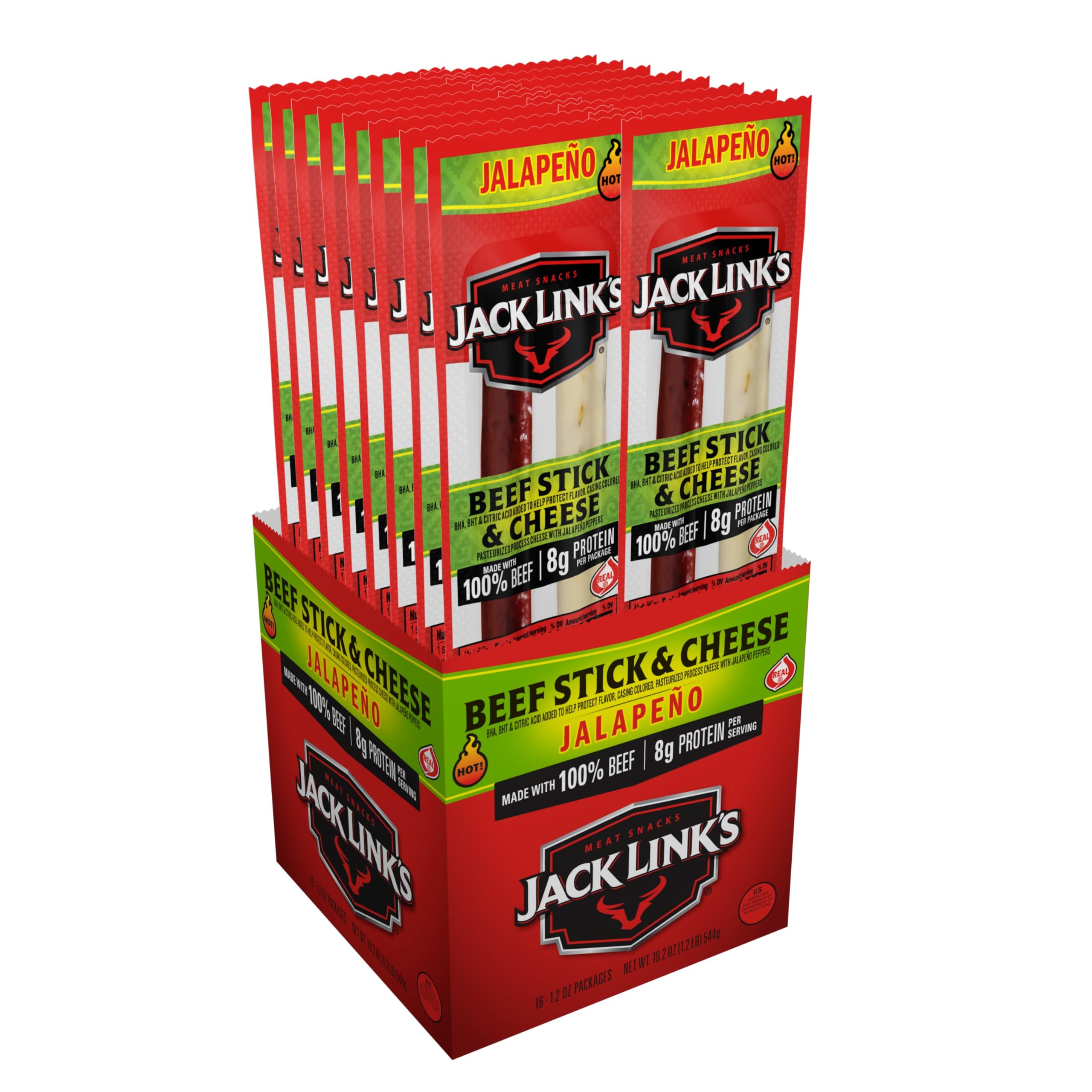 Combo Pack Jalapeno Sizzle Beef and Cheese Sticks Combo Pack, 1.2-Ounce (Pack of 16) by Jack Links