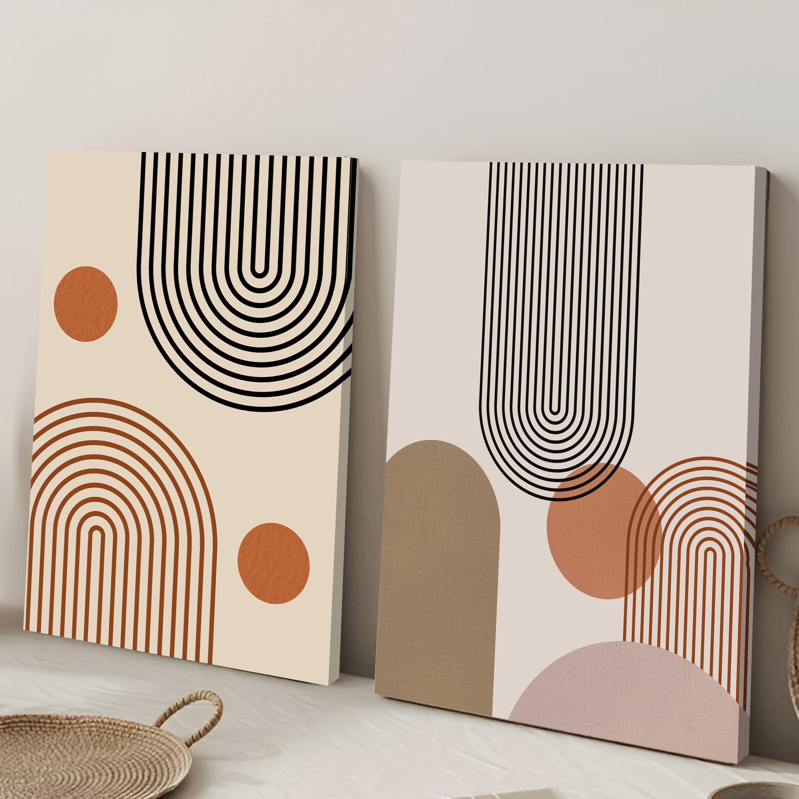 Boho Canvas Art Set - 2 Abstract Wall Paintings -2 Boho Canvas Art Set - 2 Abstract Wall Paintings -2