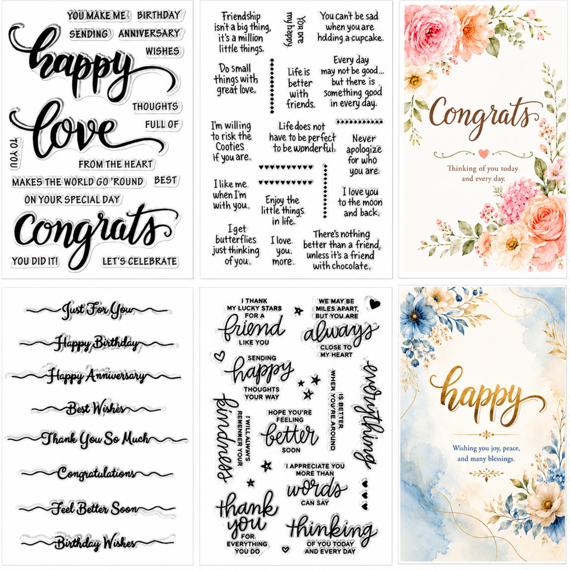 Outus Sentiment Stamps - Crafting & Scrapbooking -1