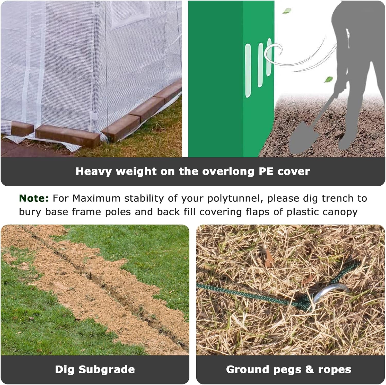 KANAGAWA 10'x7'x 7' Walk-in Tunnel Greenhouse with Watering System Heavy Duty Portable Green House Protect Gardening Plants 1 Zipper Mesh Door, 6 Roll-up Windows, Thickened galvanised Steel,White