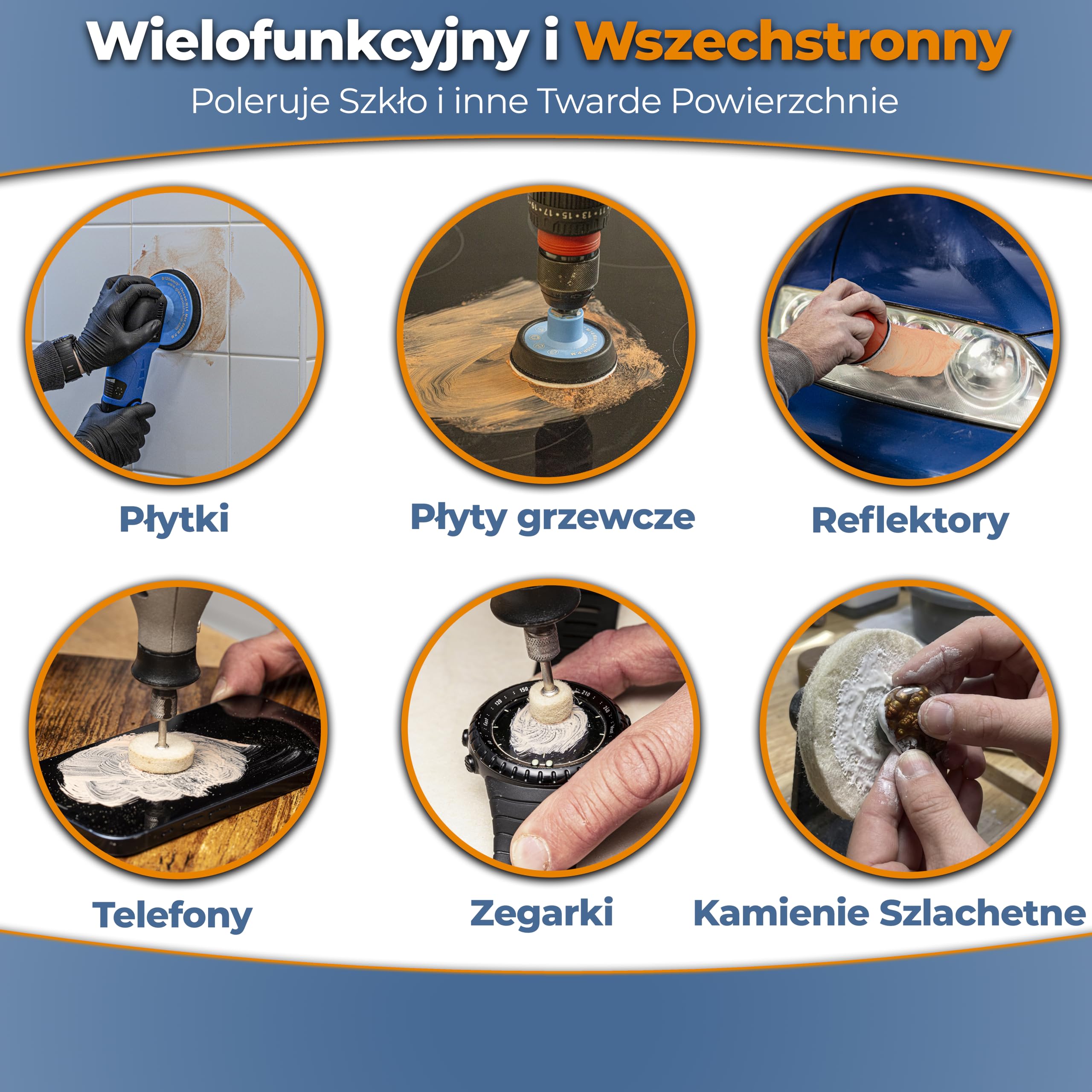 GLASS POLISH PRO 100 g tlenek ceru, wysokiej jakości proszek do polerowania szkła, ulepszona formuła, TREO 85%, 3,5 mikrona, brązowy - GP90007