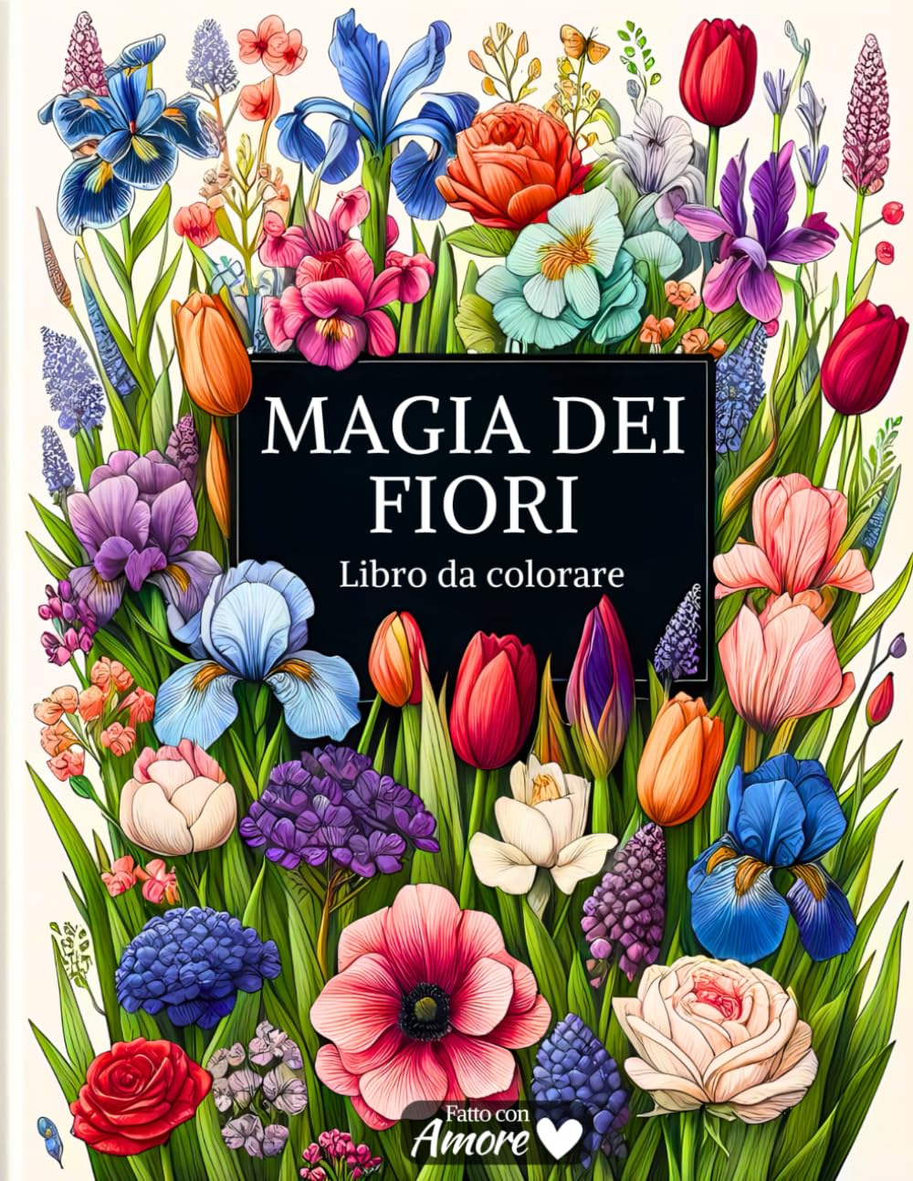 Libro da colorare per adulti: Magia dei fiori | 50 disegni floreali antistress