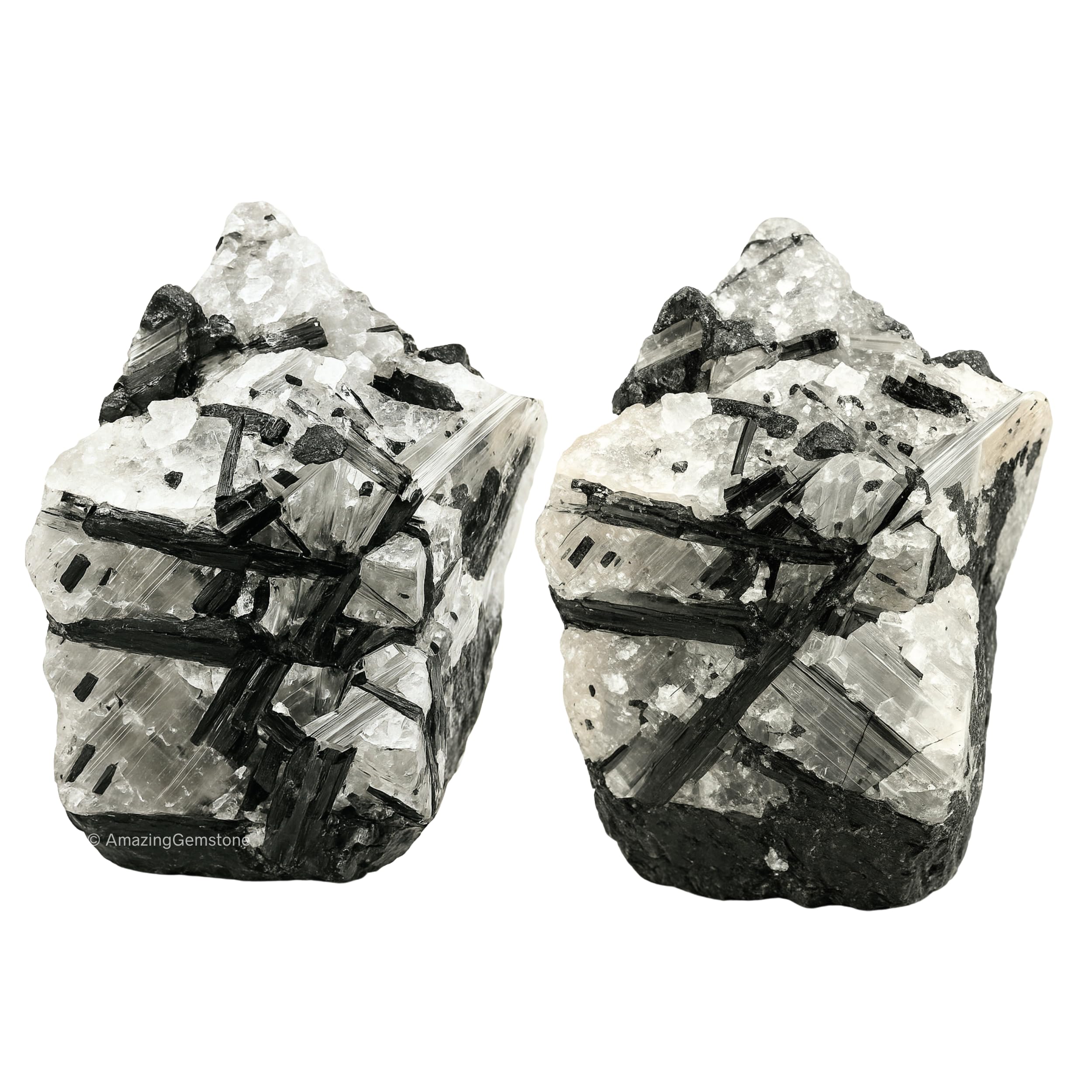 Black Rutilated Quartz Crystals and Healing Stones, 2 Piece Raw | Certified Healing Crystal Rough Rocks For Tumbling and DIY Projects Gifts - Positive Energy, Chakra Healing, Meditation