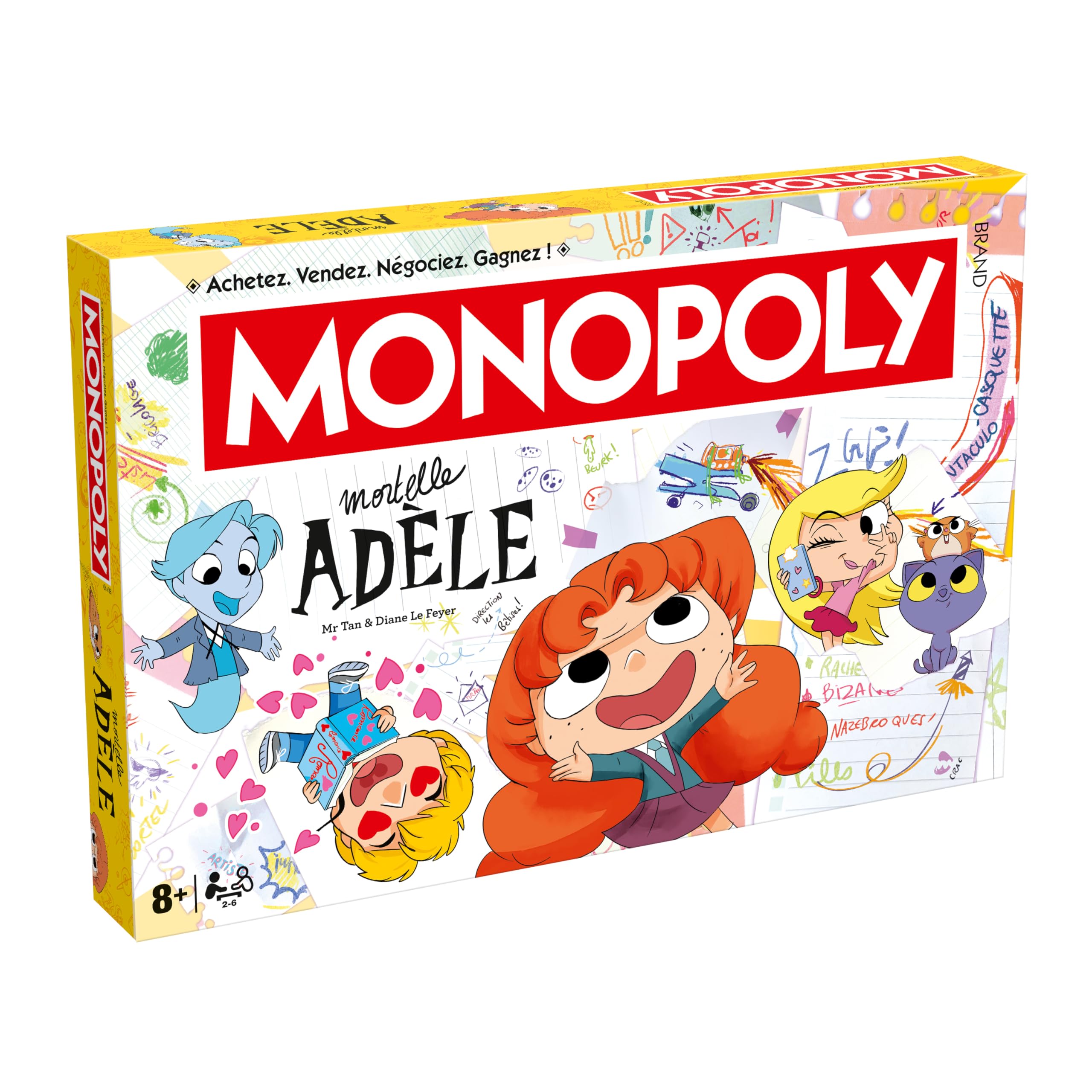 Winning Moves Monopoly Mortelle Adele Jeu de Societe - Jeu de Plateau à partir de 8 Ans Plus - 2 à 6 Joueurs - Version française