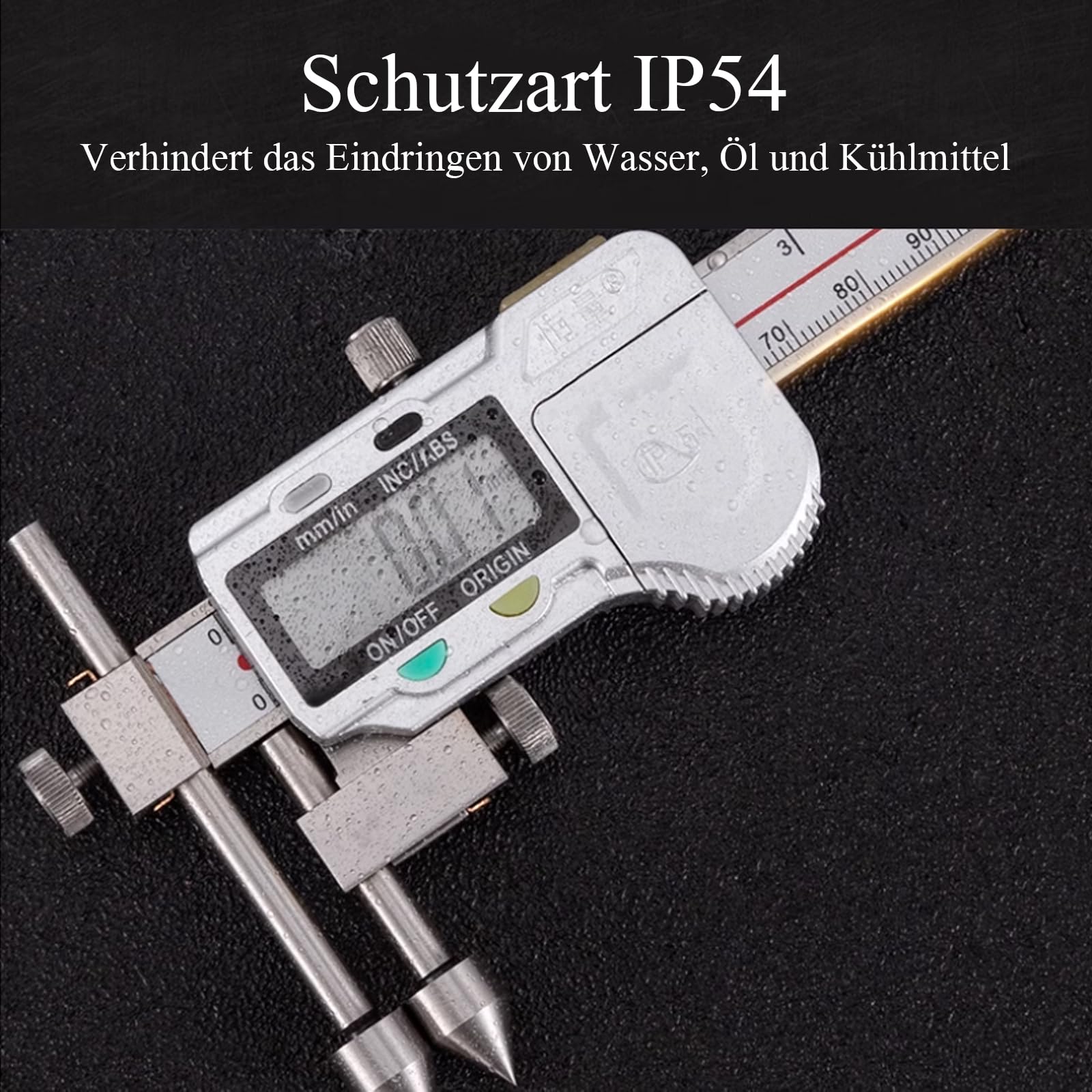 Digitaler Mittelpunkt-Messschieber – Zur Messung von Lochabständen auf gleicher oder versetzter Ebene, 0–150 mm, LCD-Anzeige, Edelstahl (10-150mm)