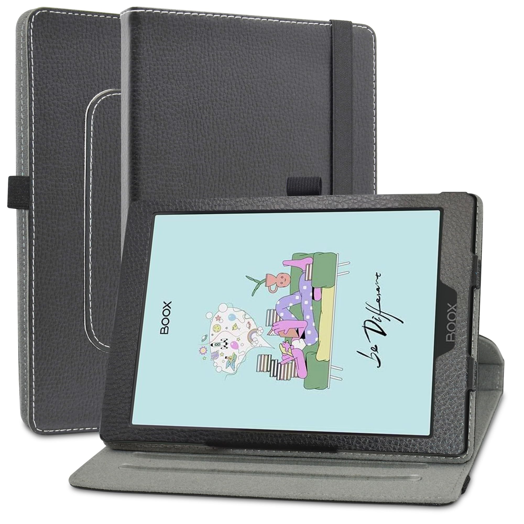 MAMA MOUTHCompatible with BOOX Tab Mini C Rotation Case,360 Degree Rotating With Cute Pattern Sleeve Cover for 7.8" BOOX Tab Mini C(Not fit BOOX Tab Ultra C),Black