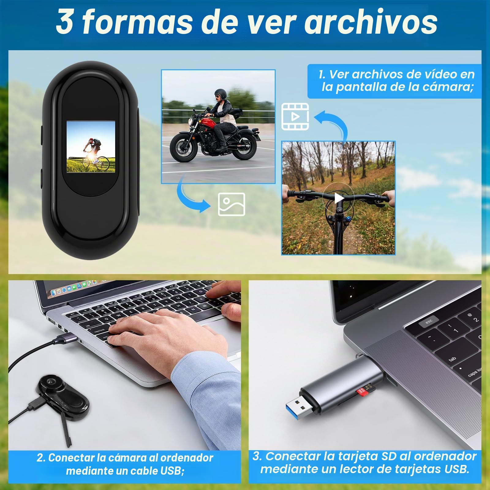 Cámara de Acción 1080P,Portátil Cámara Deportiva con Visión Nocturna 120° cámara de Casco con Pantalla 0.85'',Mini cámara de Video Corporal Camara Casco Moto,Mini Vlog Camera Video Bodycam