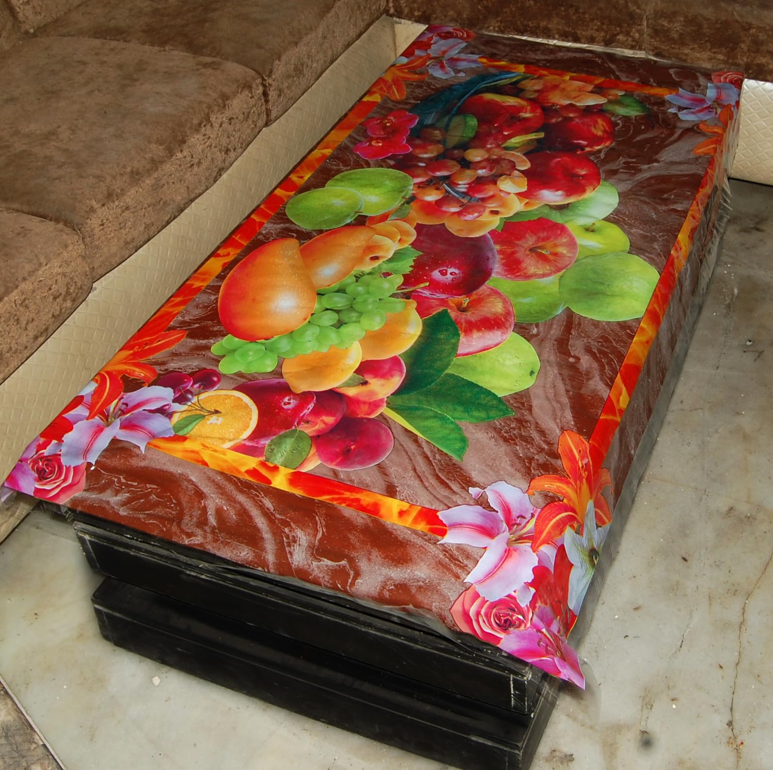 WiNNER Multicolor PVC Printed Table Linens - Table Cover/Table Cloth for Home (LXB - 130 cm x 80 cm). TC-07
