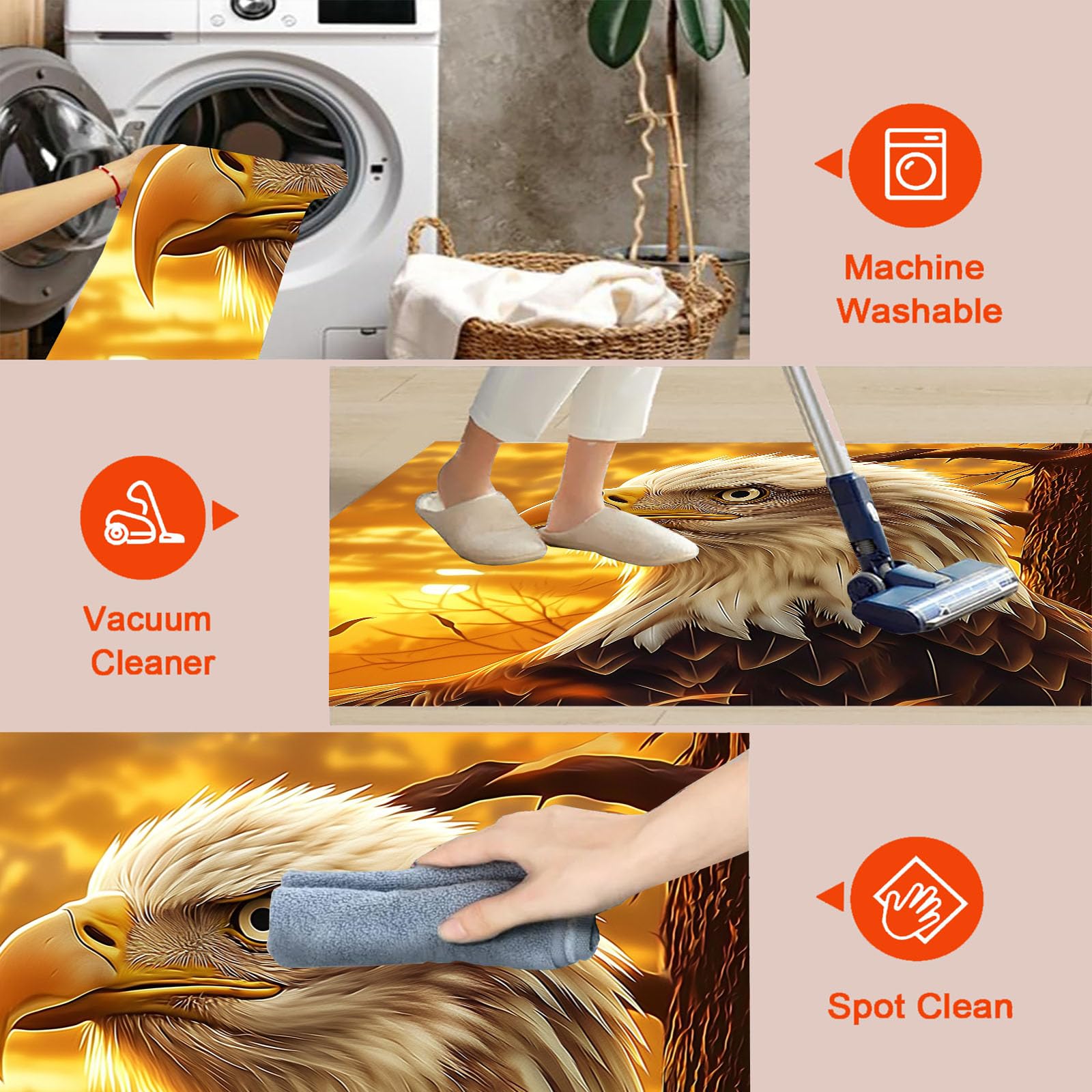 Vista Della Fauna Selvatica Tappeti Soggiorno Camera Da Letto – Tramonto Tappeti Antiscivolo – Moderno Morbido Pelo Corto Peluche 150X210Cm Tappeto - Non Perde Pelo Facile Pulire