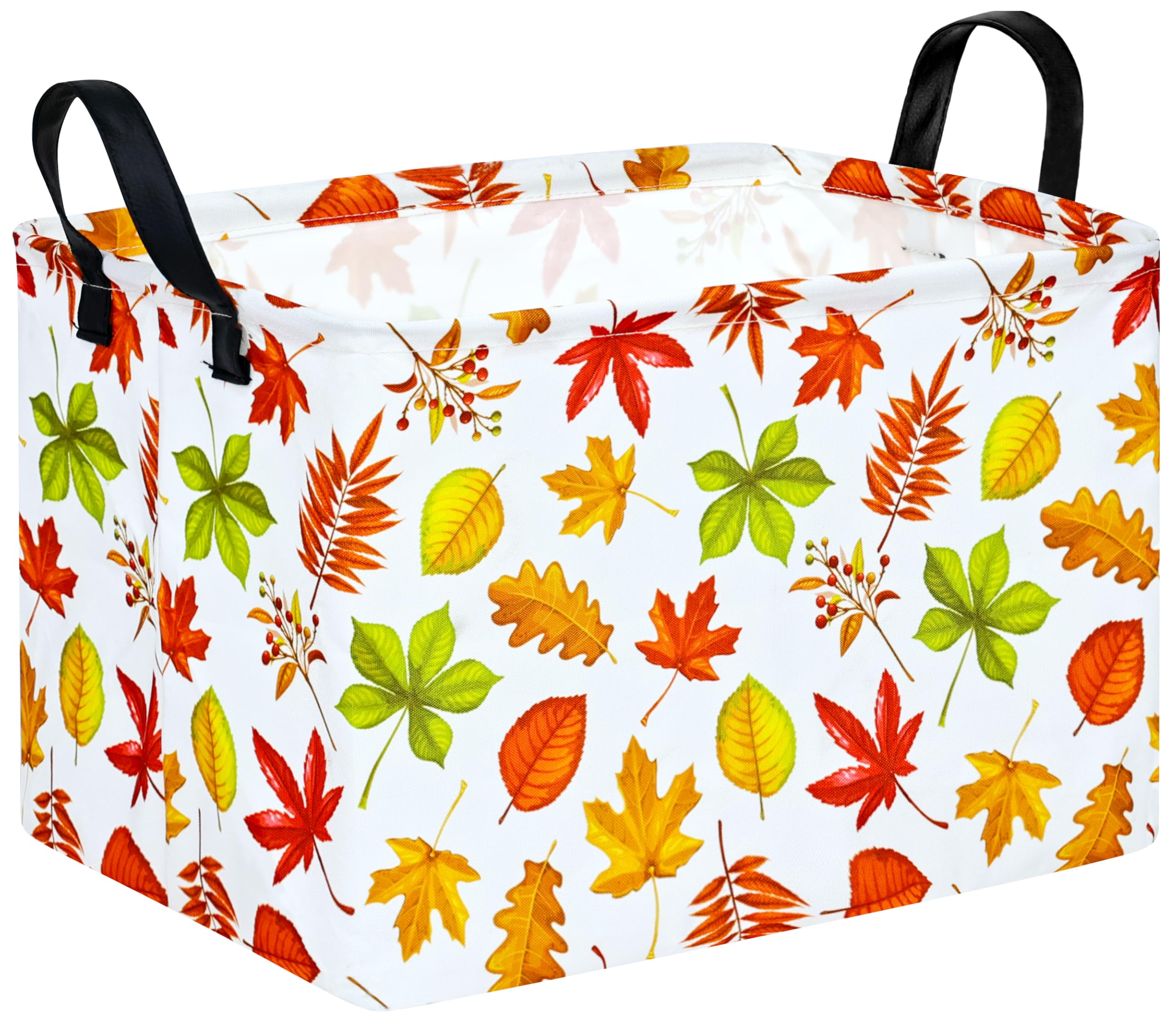 MAIZMZ Thanksgiving Storage Basket Pumpkin Fall Storage Bin Family Gathering Gifts Basket Waterproof Toy Box Collapsible Clothes Organizer Nursery Bin for Bedroom Home Dorm