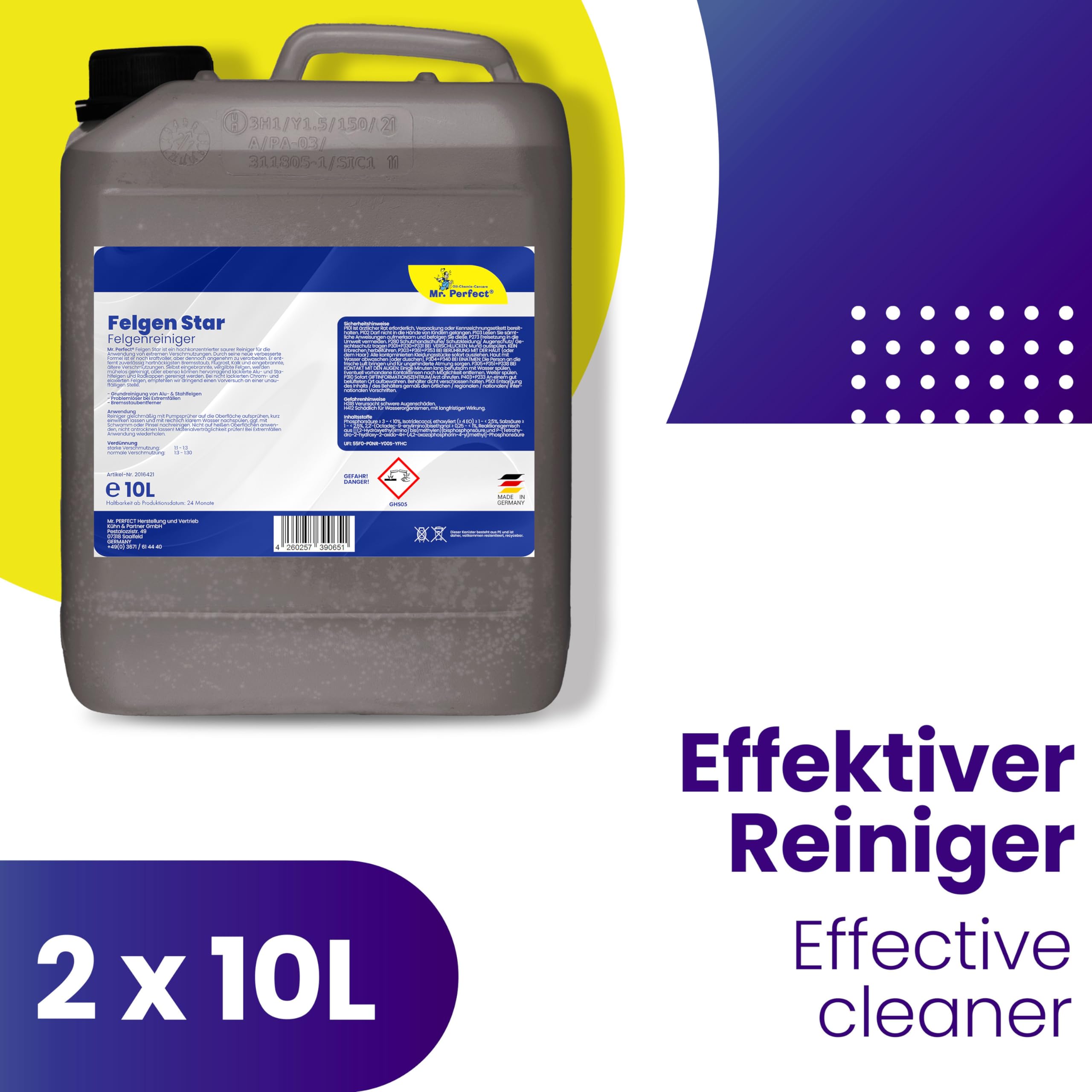 Mr. Perfect® Nettoyant de Jantes, 2 x 10 Litres - Concentré de détergent