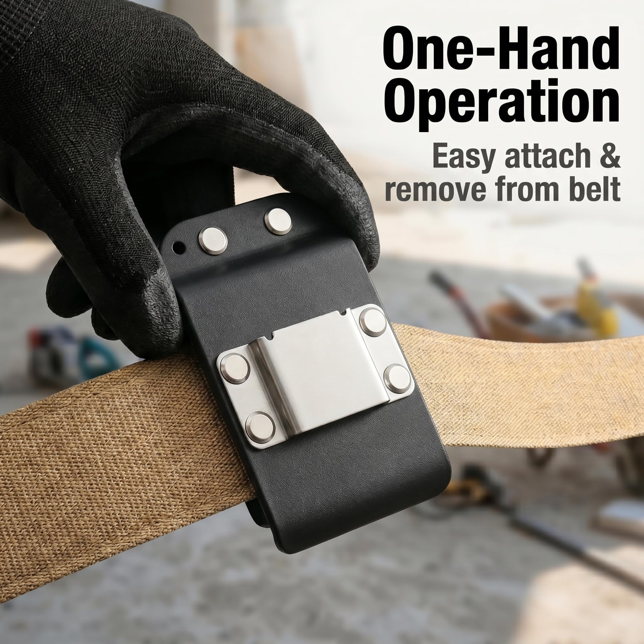 Drill Catcher Drill Holder for Tool Belt - Quick Access Low Profile for Impact, Nailer, Tape Measure, Any Tools with Hanger Clips - Durable Wear & Scratch Resistant — Amazon image 3