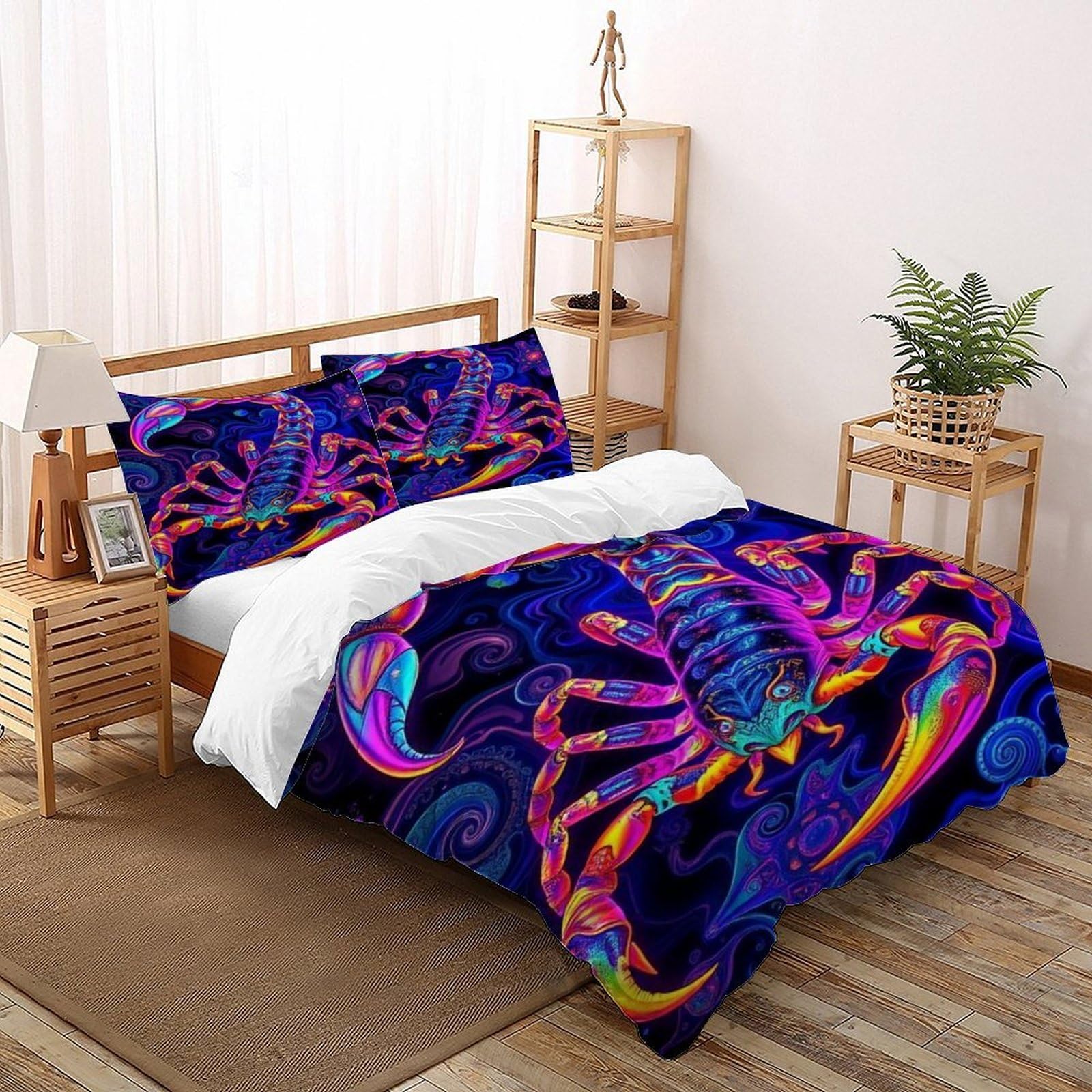 Housse de couette 3 pièces scorpion en microfibre haut de gamme lit 260x220cm