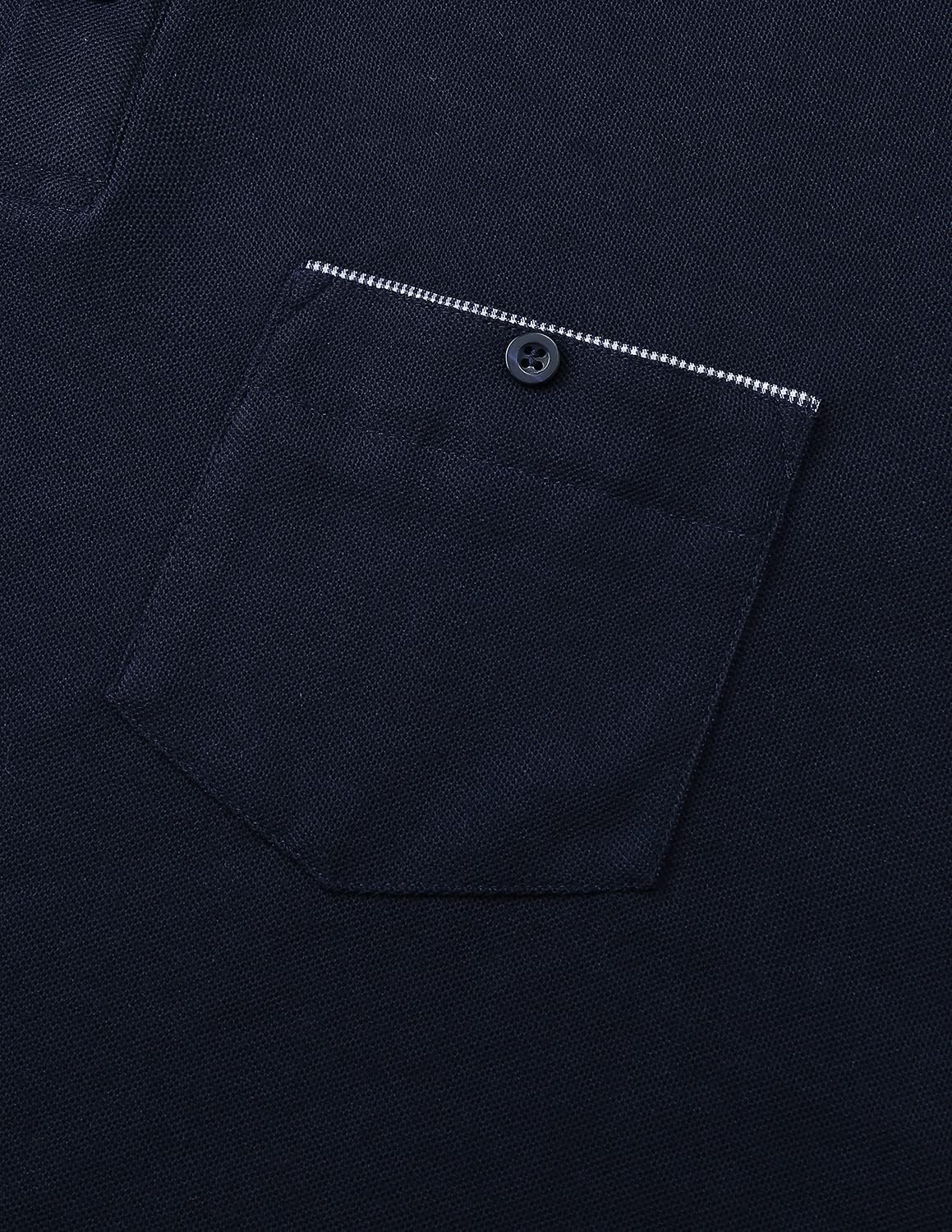 GHYUGR Men's Classic Plaid Splicing Long Sleeve Golf Polo Real Pocket Business Casual T-Shirt - Image 6