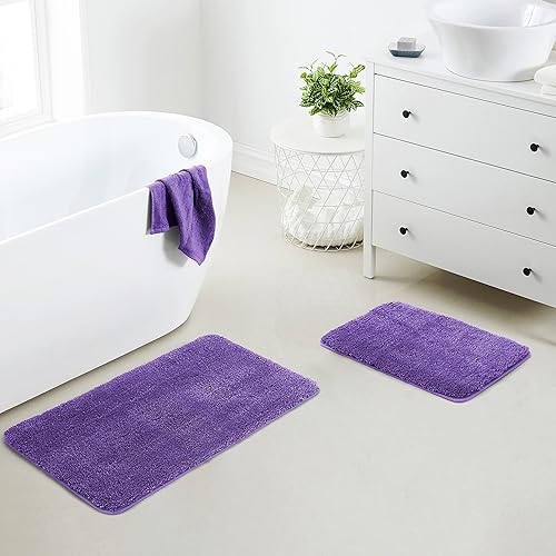 Miniatura 95 de YHF - Alfombras de baño de 20 x 32 pulgadas, extra gruesas y suaves, de microfibra peluda, lavables a máquina, alfombras de baño absorbentes, tapete