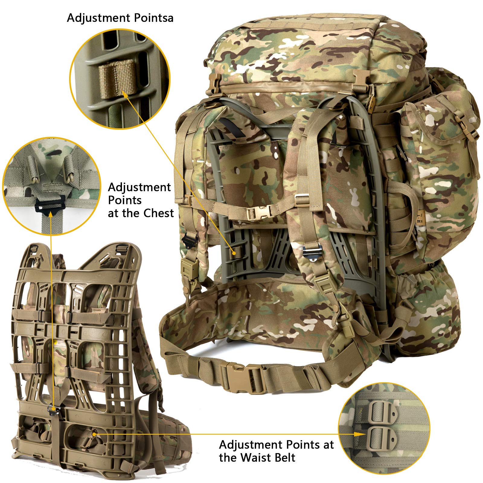 MT Assembly Military Rucksack Tactical Assault Backpack Hydration Pack