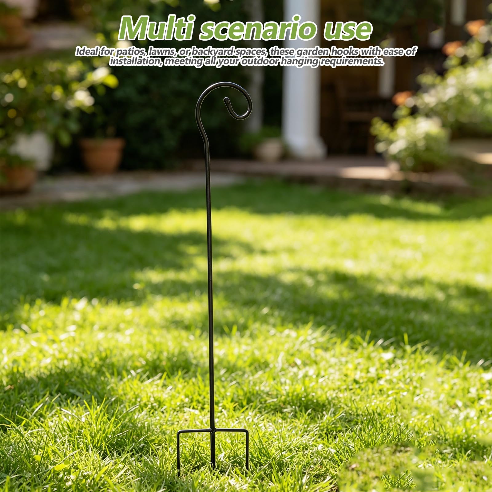 ifundom 4 Pièces Crochet Extérieur en Fer Noir Base à 3 Griffes, Installation Facile Suspendre Polyvalente pour Lampes Solaires et Mangeoires Jardin ou Événements